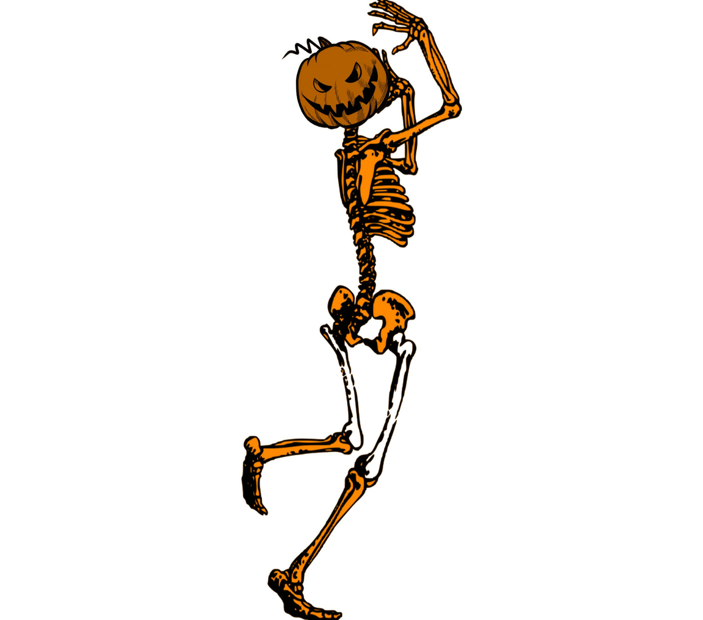 Pumpkin Head Skeleton Dancing Halloween Decoration, Spooky Party Decor, Unique Holiday Ornament