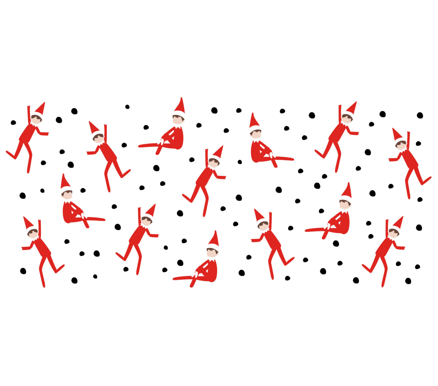 Festive Red Elf Pattern Christmas Fabric, Holiday Decor Cotton Material, Seasonal Sewing Craft Supplies