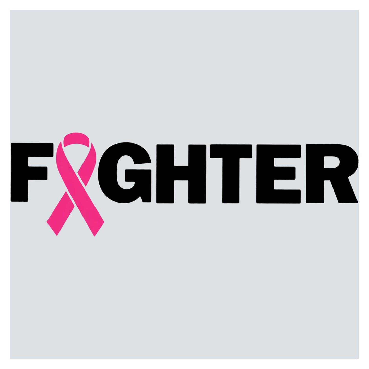 a pink ribbon with the word fighter on it