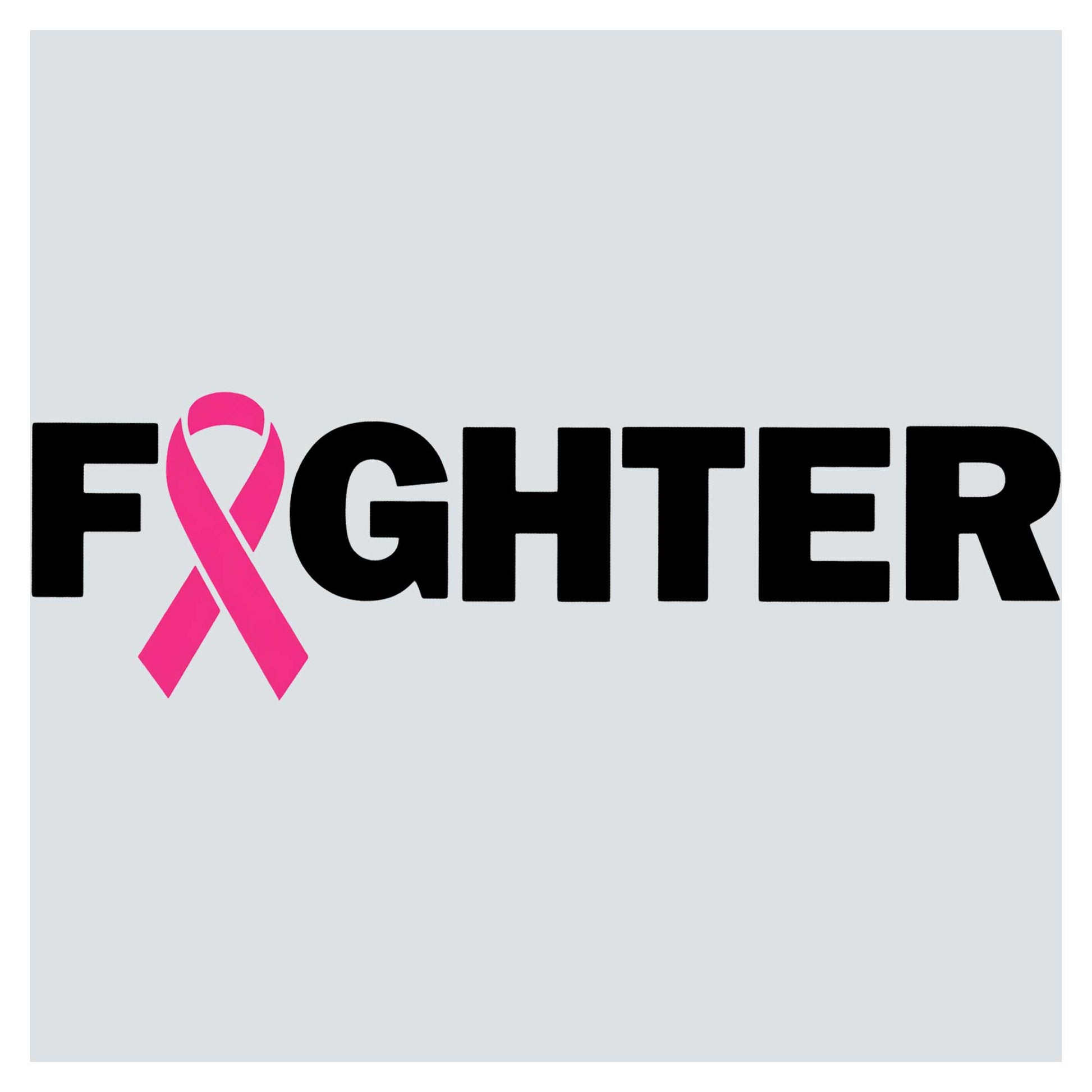 a pink ribbon with the word fighter on it