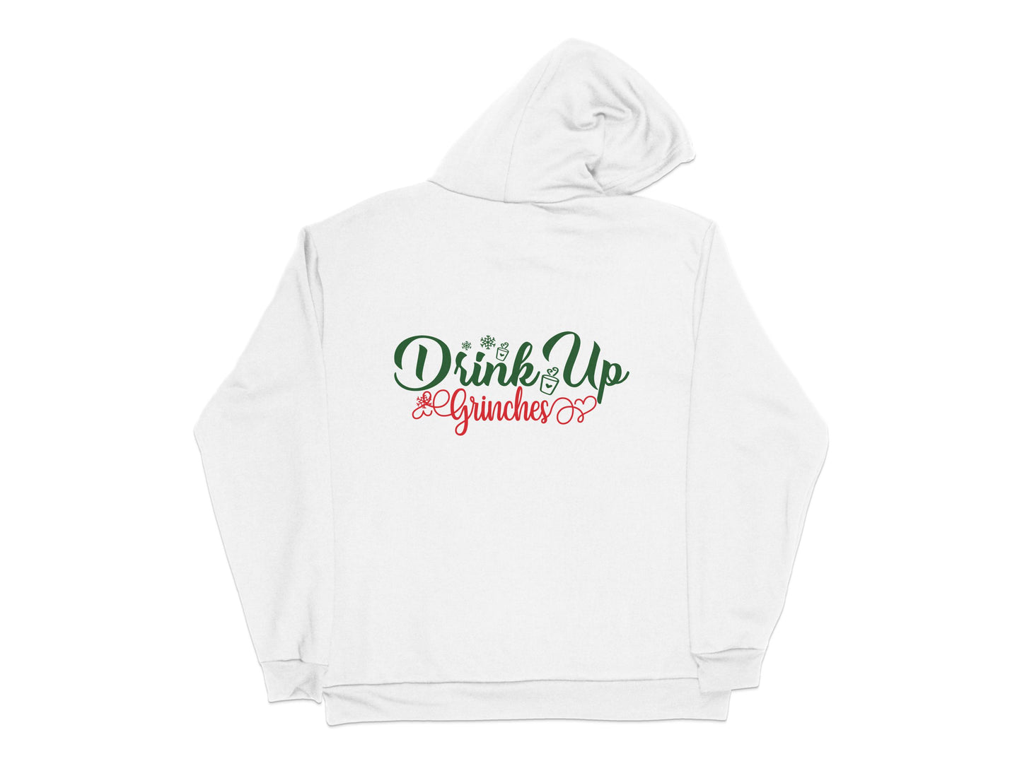 Drink Up Grinches Funny Christmas Hoodie, Holiday Party Hooded Sweatshirt, Unisex Winter Apparel