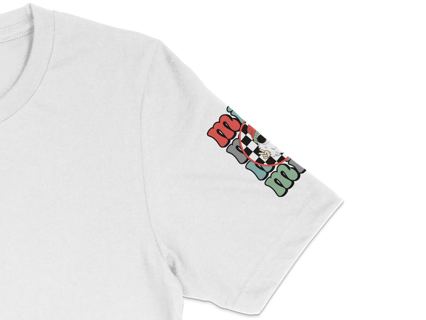 White T-Shirt with Colorful Abstract Print, Casual Crew Neck Graphic Tee, Unisex Fashion Top