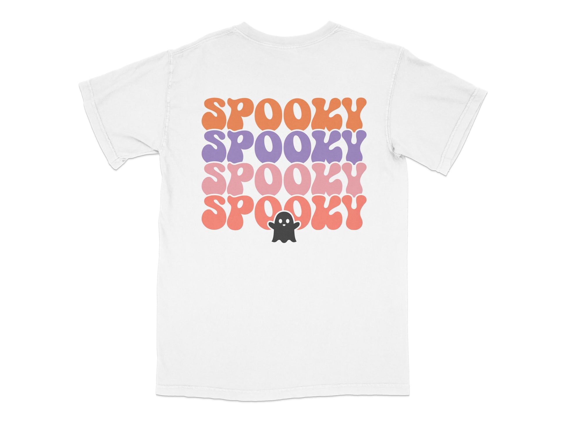 Spooky Cute Ghost Graphic T-Shirt, Halloween Casual Tee, Colorful Kids and Adults Top