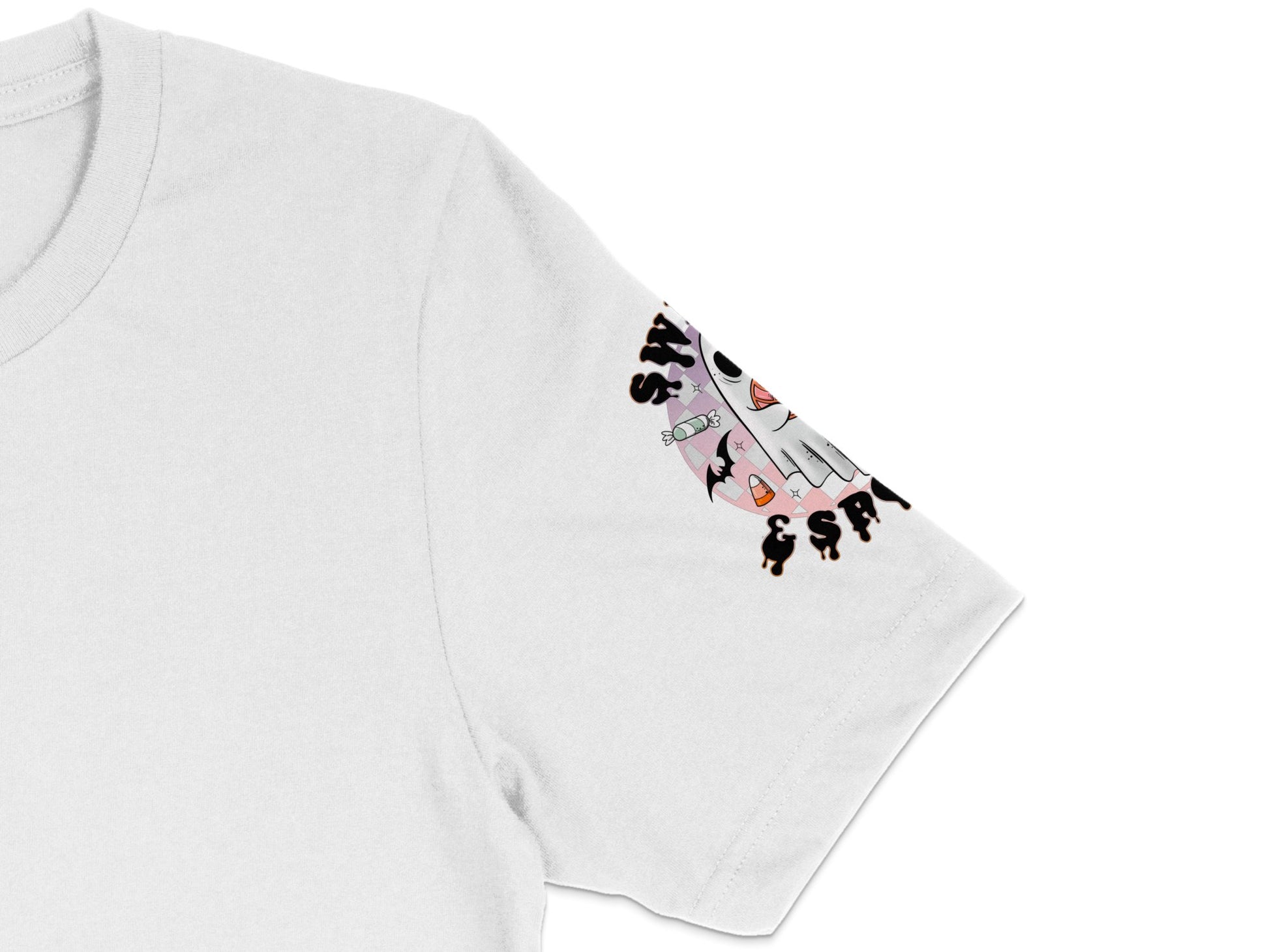 White T-Shirt with Unique Pocket Design, Trendy Printed Pocket Tee, Stylish Casual Wear