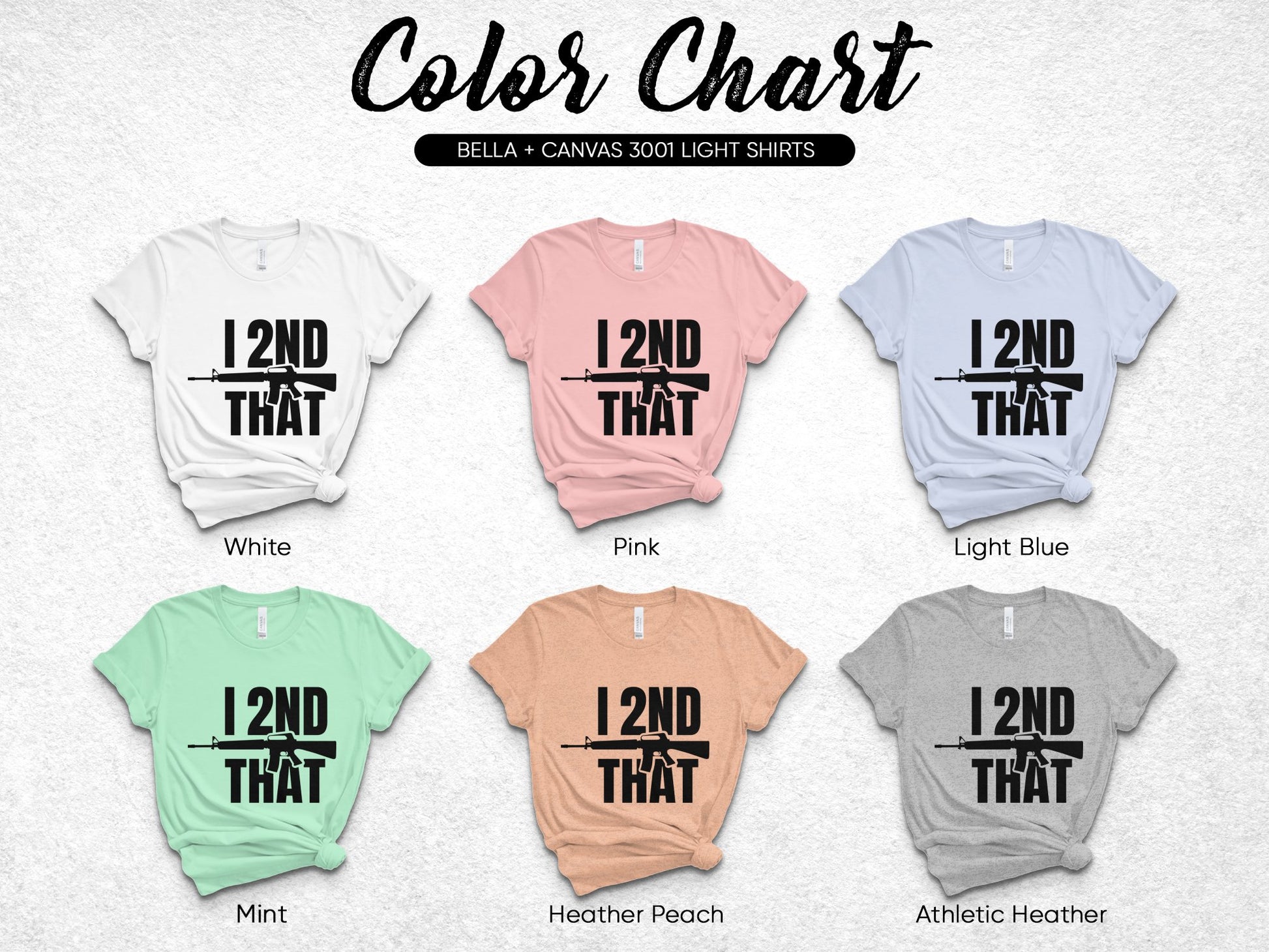 Bella Canvas 3001 Light T-Shirts 'I 2nd That' Graphic Tee in Multiple Colors