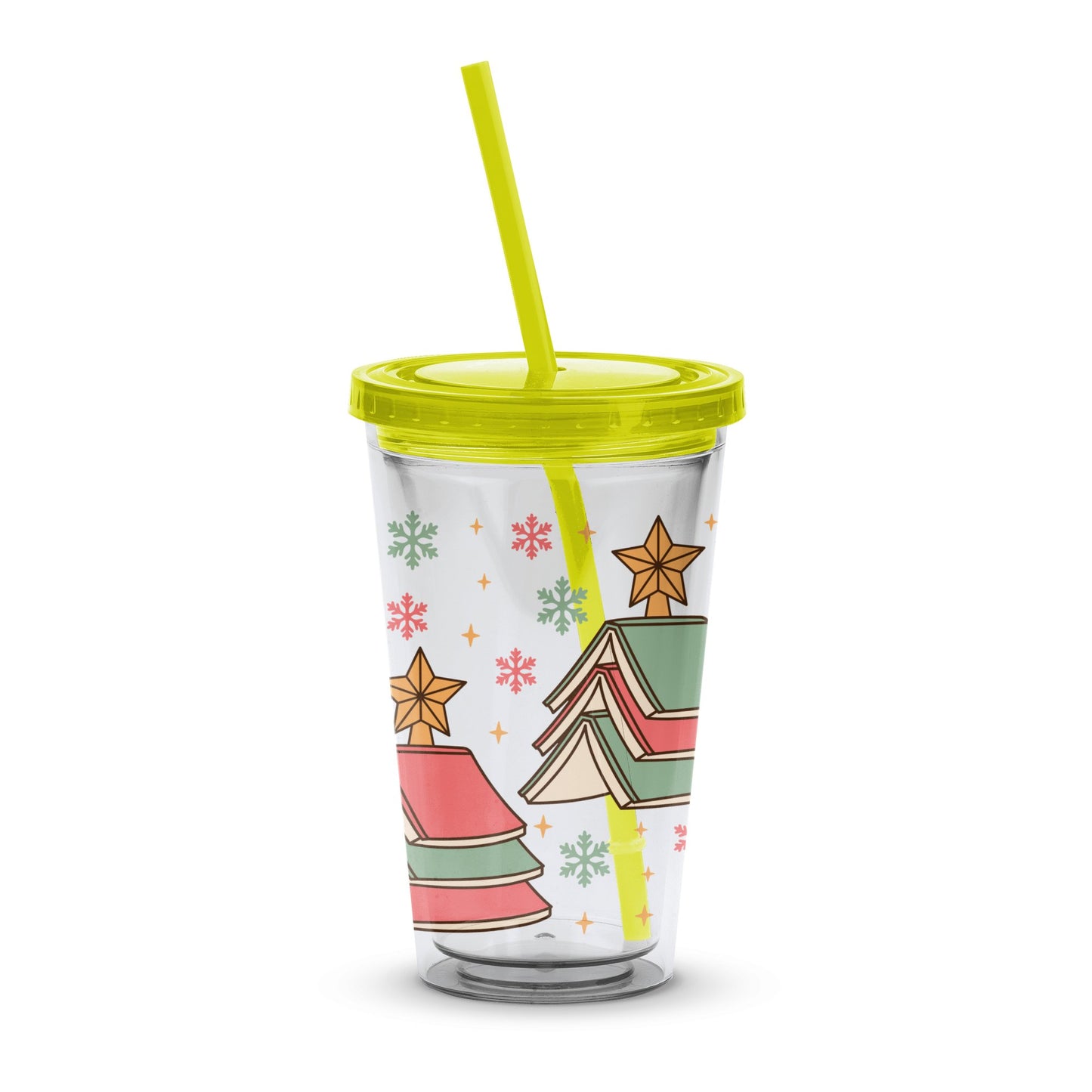 Christmas Holiday Insulated Tumbler with Straw, Festive Winter Design, Reusable Travel Cup