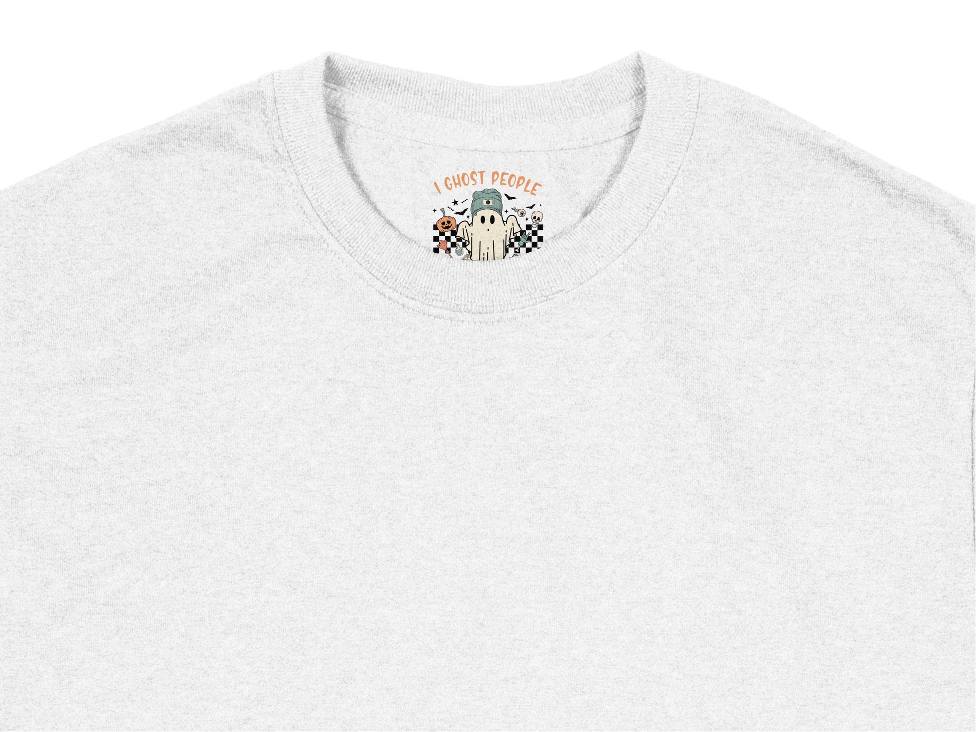 Cute Ghost People Graphic T-Shirt, Funny Spooky Tee, Unisex Halloween Shirt, Soft Cotton Casual Top, Gift Idea