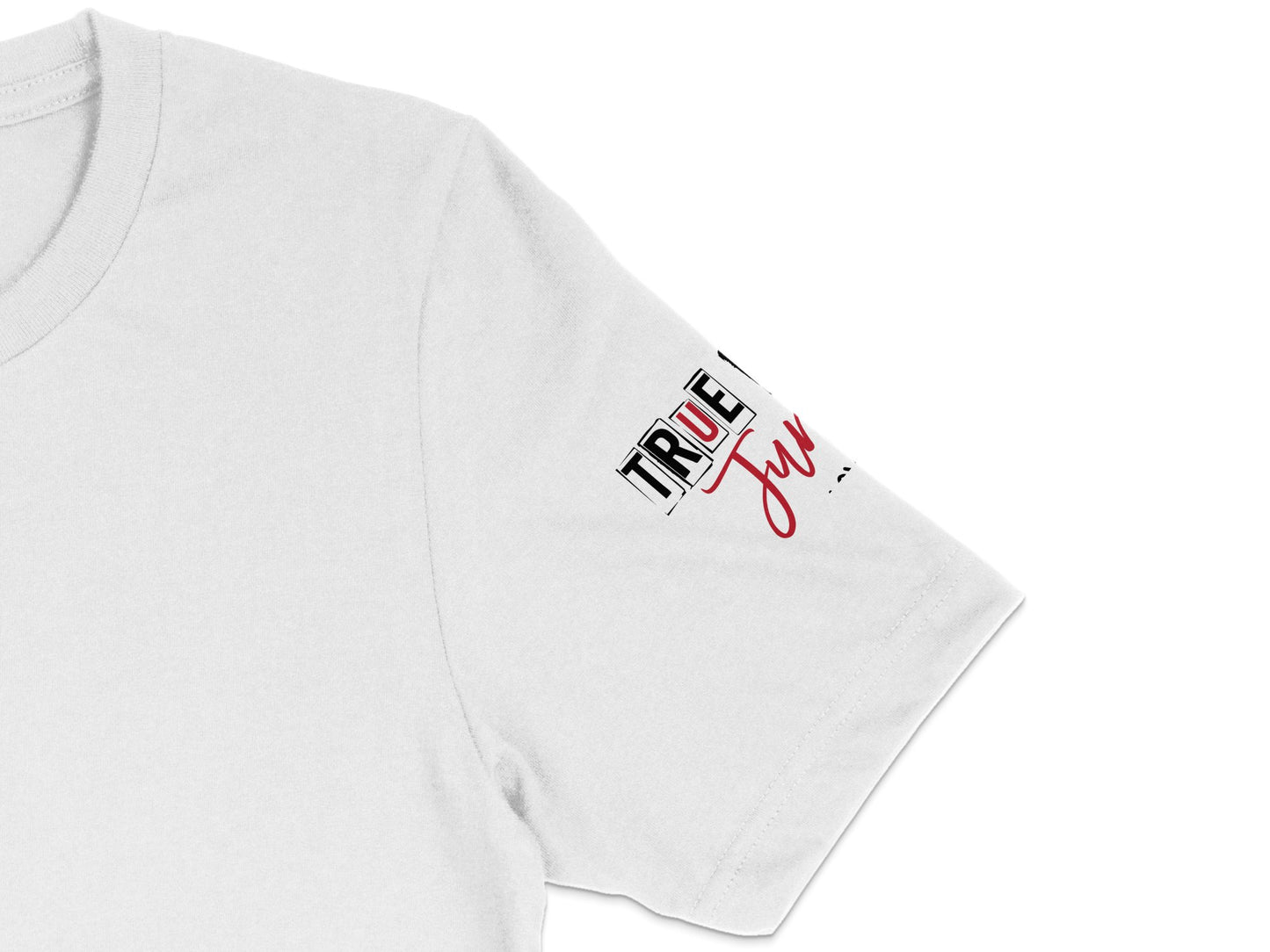 White Graphic T-Shirt with True Fly Design, Casual Cotton Tee, Unisex Fashion Top