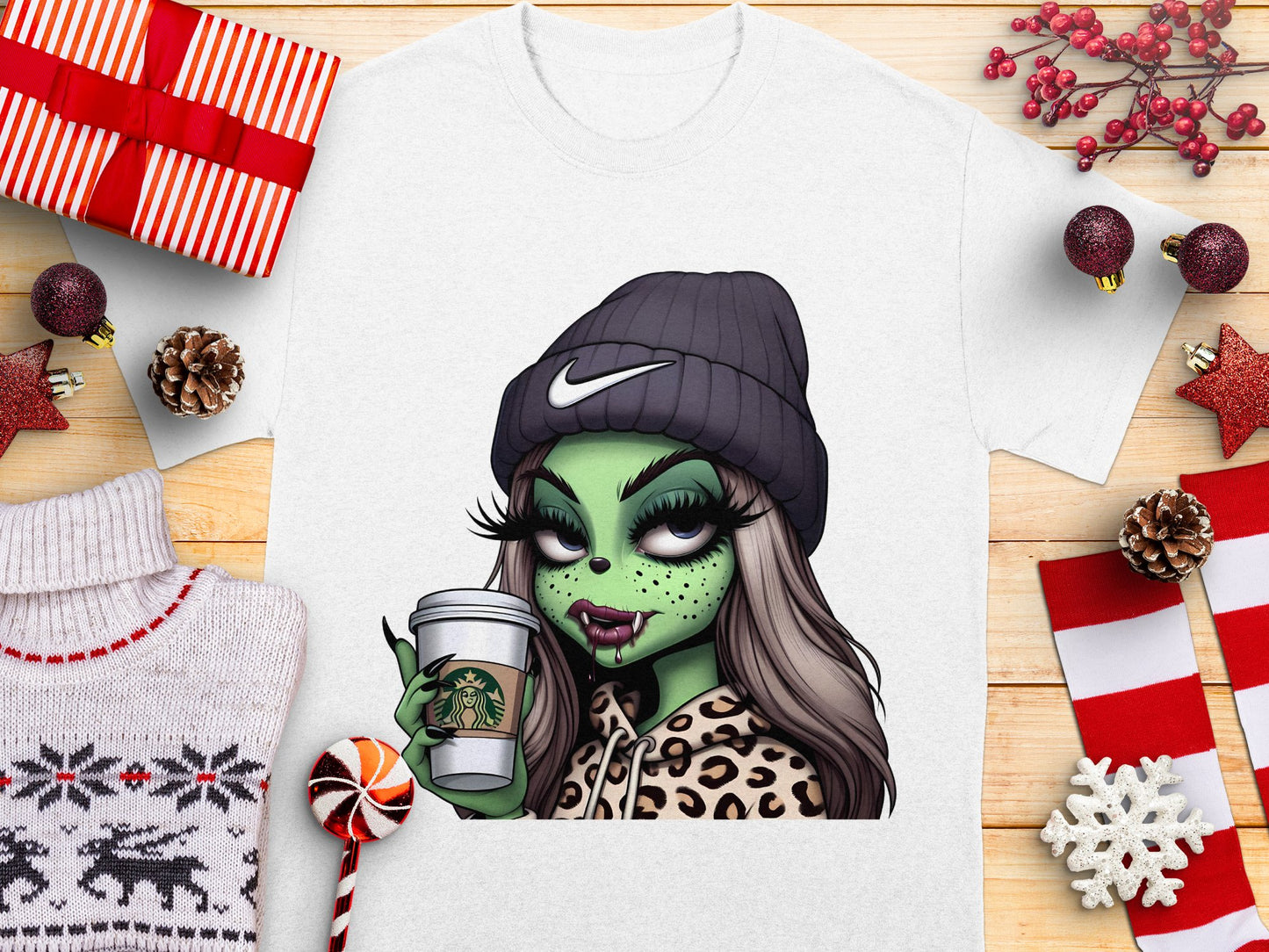 Zombie Girl Coffee T-Shirt, Trendy Monster Graphic Tee, Hipster Undead Fashion, Unique Halloween Apparel