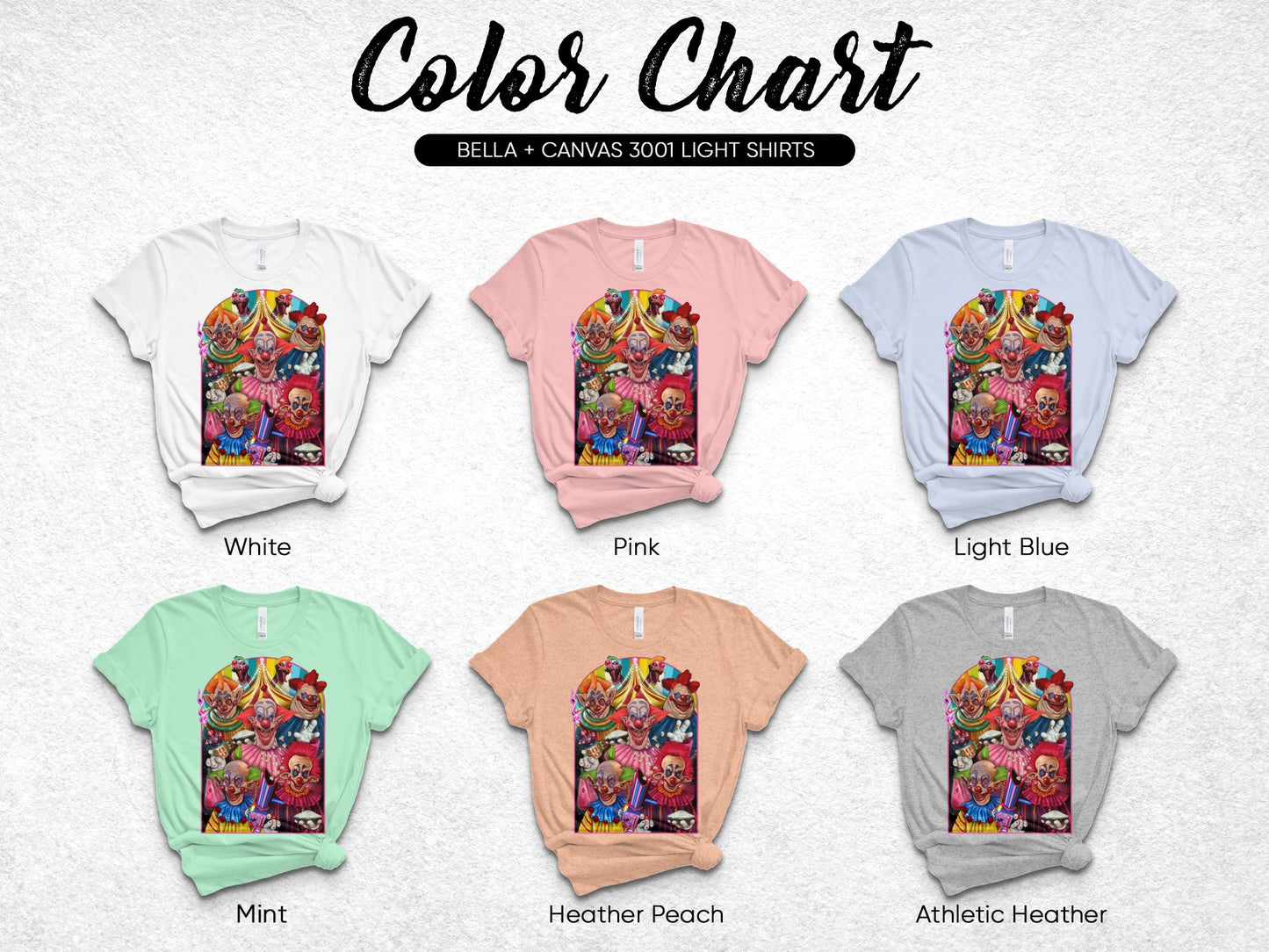 Bella Canvas 3001 Colorful Graphic Tees, Animal Print Light Shirts, Variety of Colors, Summer Casual Wear