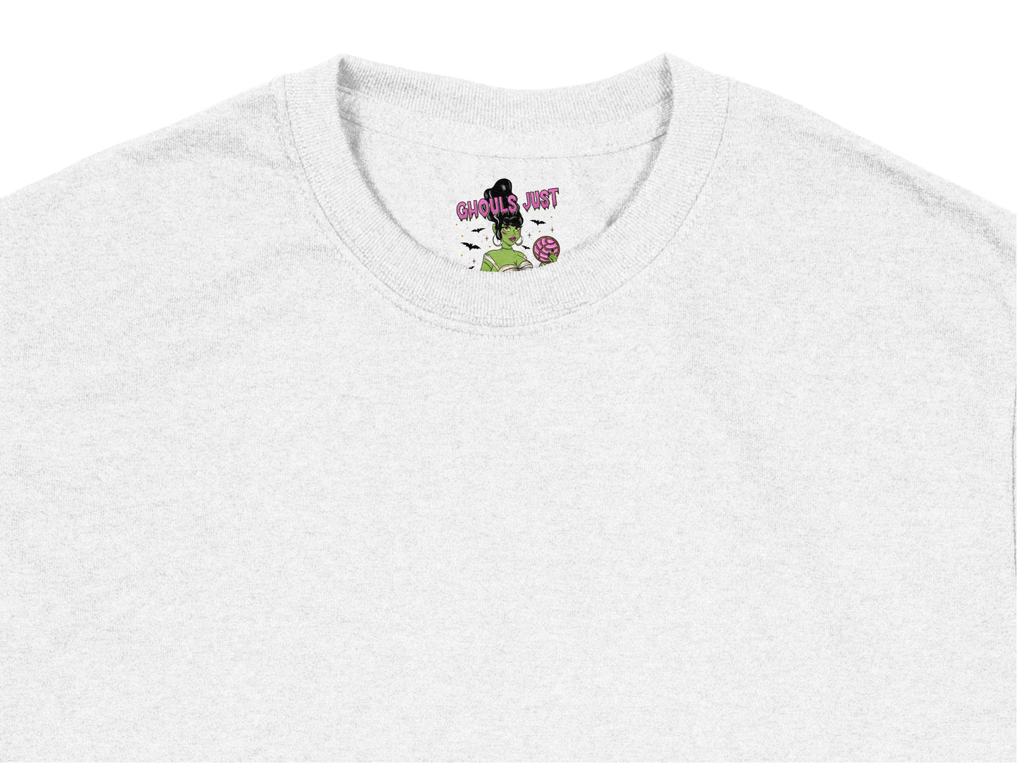 Women's White T-Shirt with Unique Graphic Ghoul Design, Casual Crew Neck Tee, Trendy Summer Fashion Top
