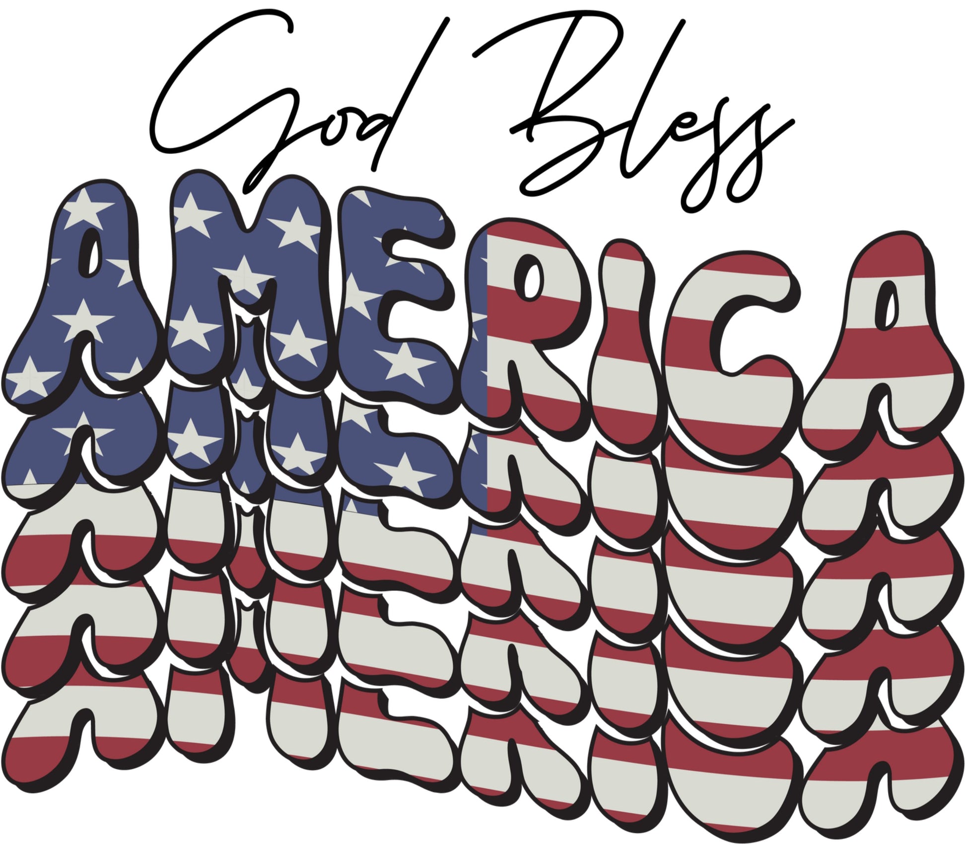 God Bless America Patriotic Wall Art, Red White Blue Home Decor, USA Flag Design, Independence Day Decoration, 4th of July Printable Art