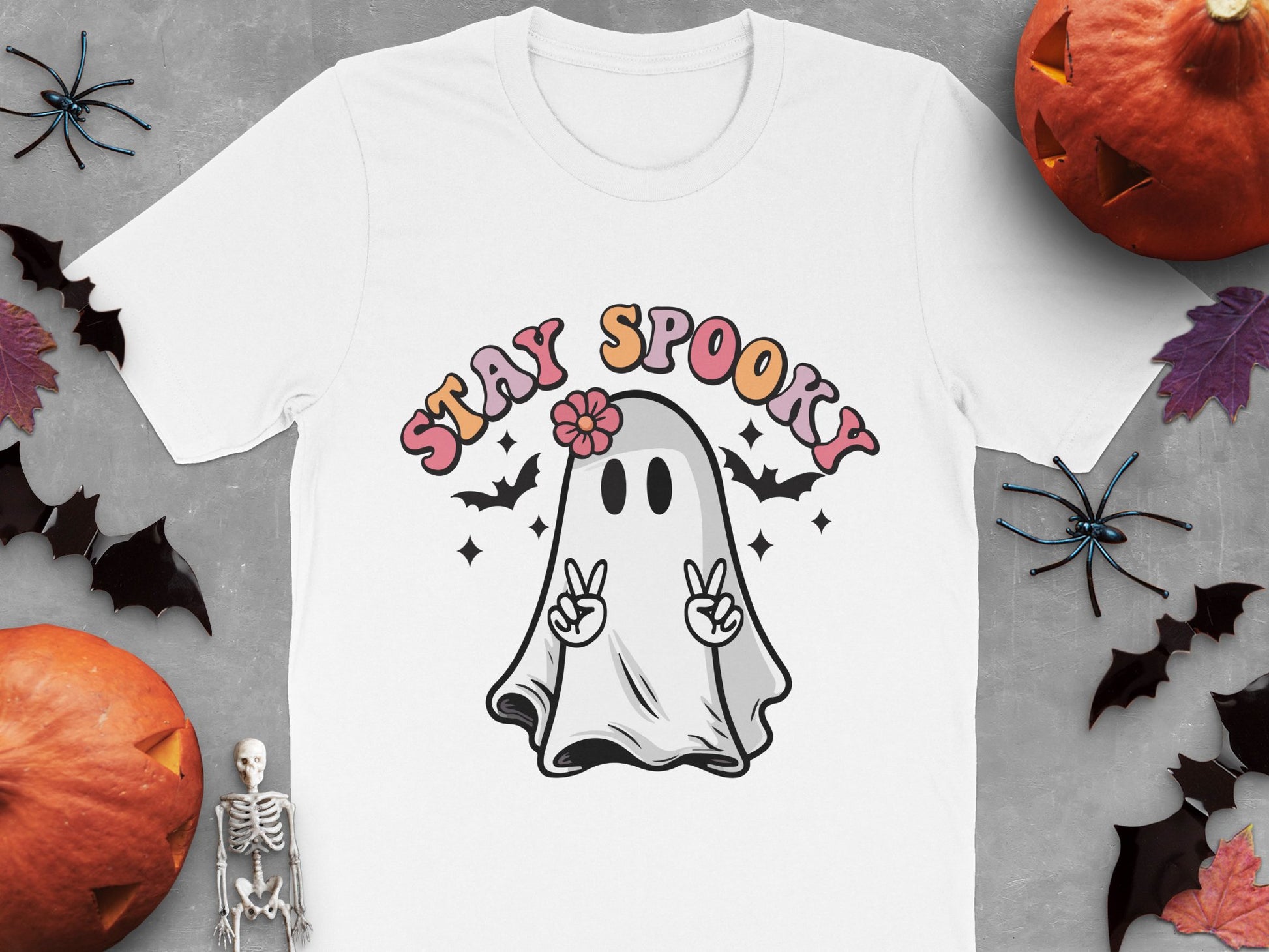 Stay Spooky Ghost T-Shirt, Cute Halloween Costume Tee, Funny Ghost Graphic, Unisex Fall Shirt