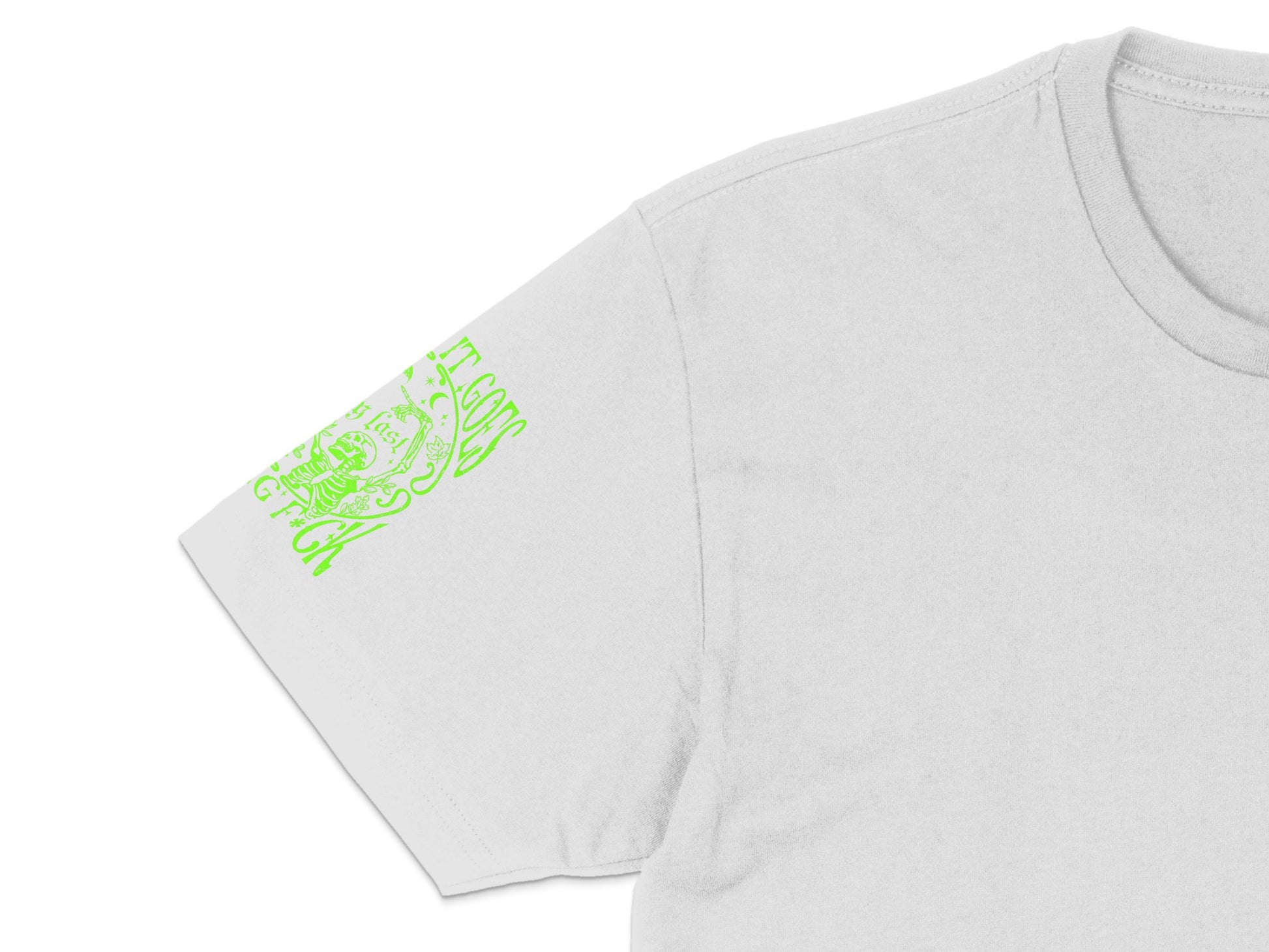 Minimalist Green Skull Print T-Shirt, Soft Cotton Fabric, Trendy Graphic Tee for Men and Women