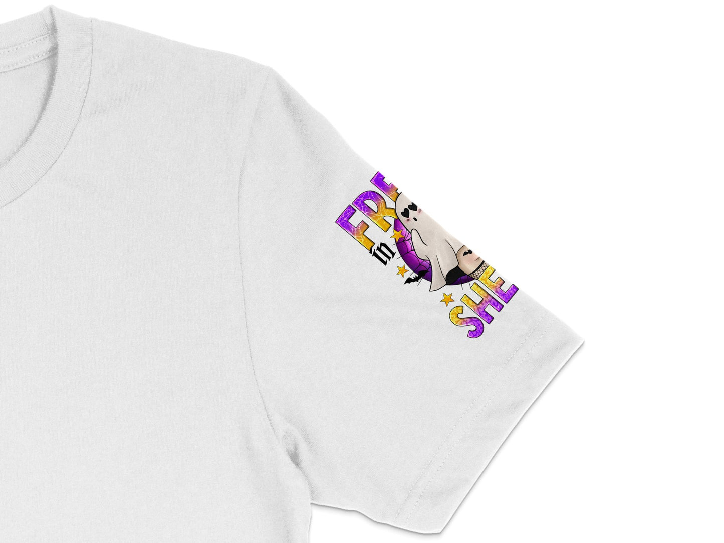 Women's White T-Shirt with Fierce She Panda Graphic, Cute Purple Text, Casual Style
