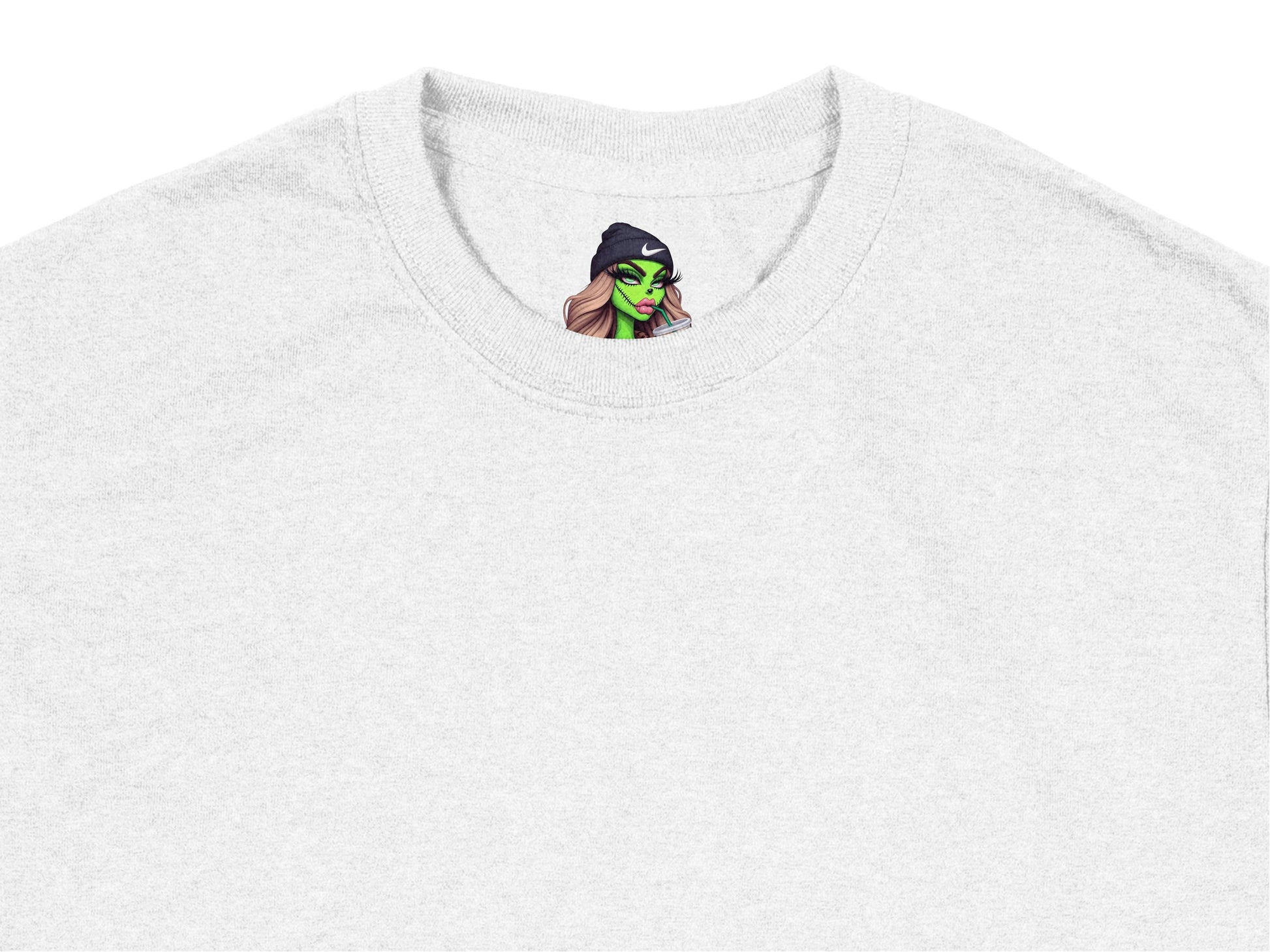 Women's Witch Graphic T-Shirt, Gray Cotton Tee, Halloween Casual Apparel, Unique Witch Design, Soft Comfortable Top