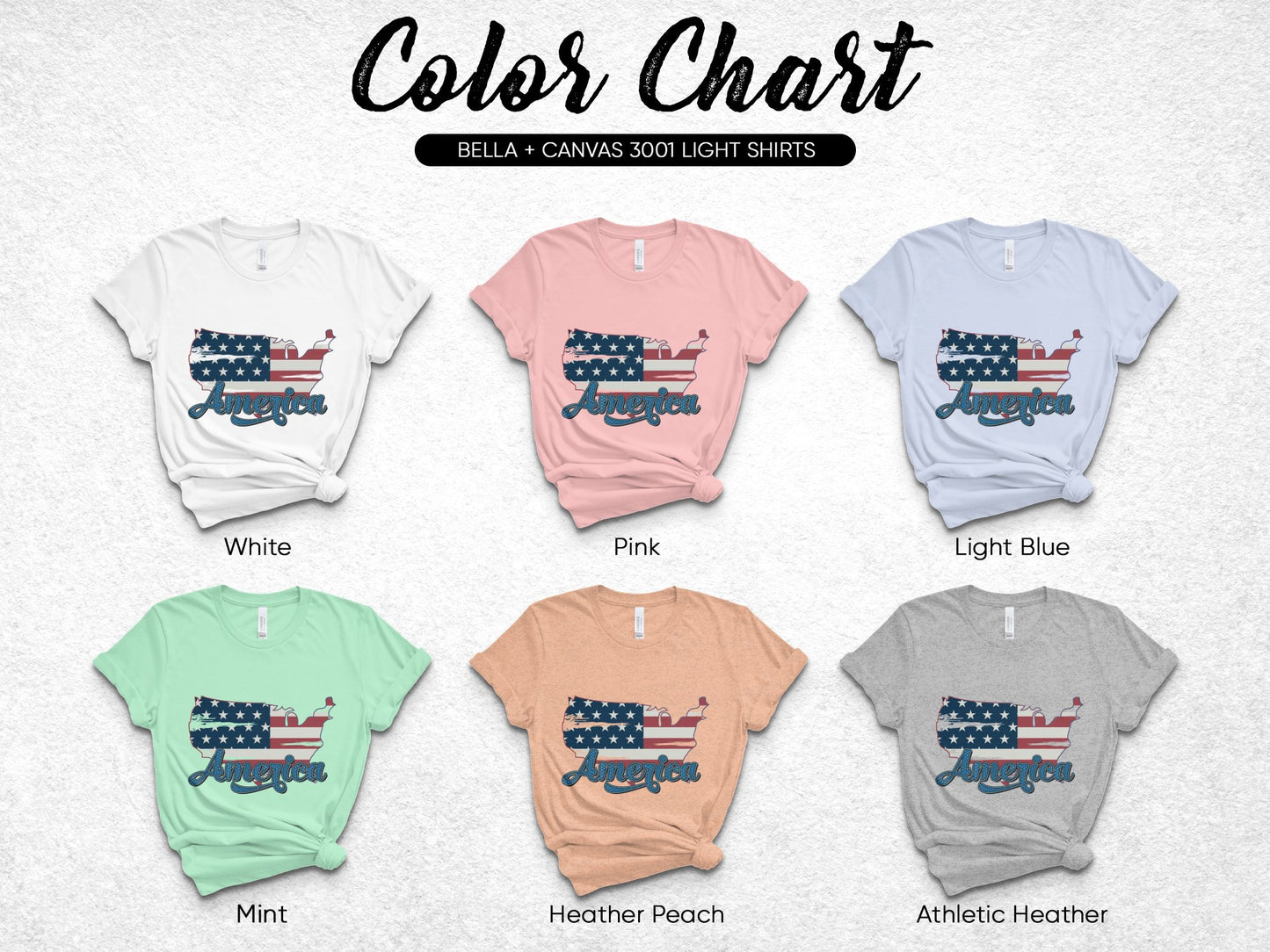 Patriotic Truck Graphic T-Shirt, USA Flag Print, Men Women Kids, Multiple Colors, Bella Canvas 3001 Light Shirts, Casual Wear
