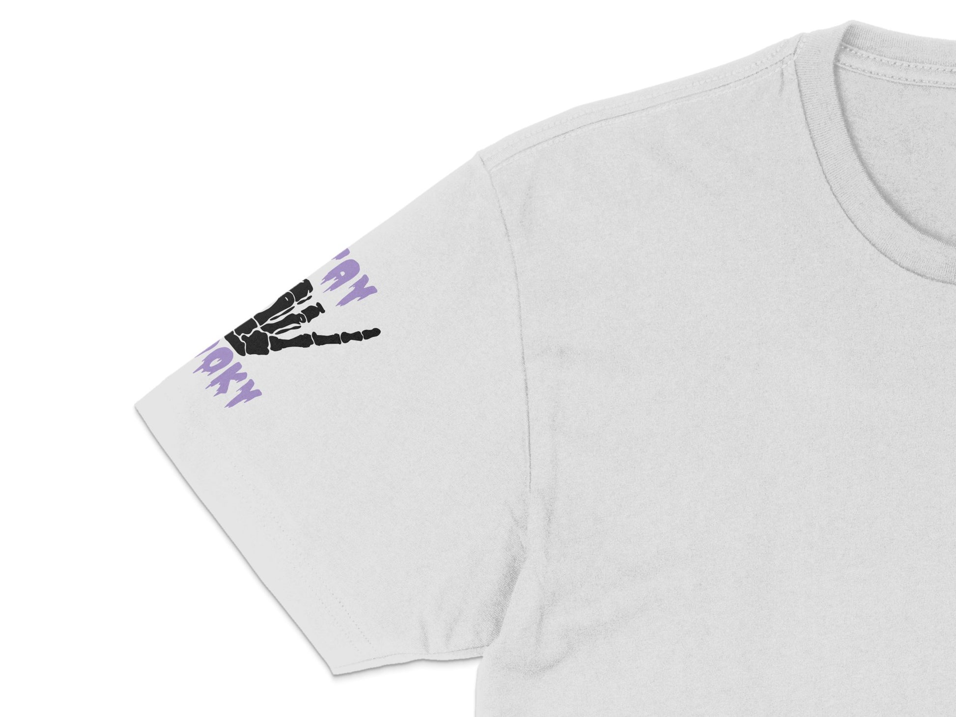 Minimalist Skeleton Hand Graphic T-Shirt, Cool Purple Text Art, Unisex Casual Tee, Unique Clothing Gift Ideas