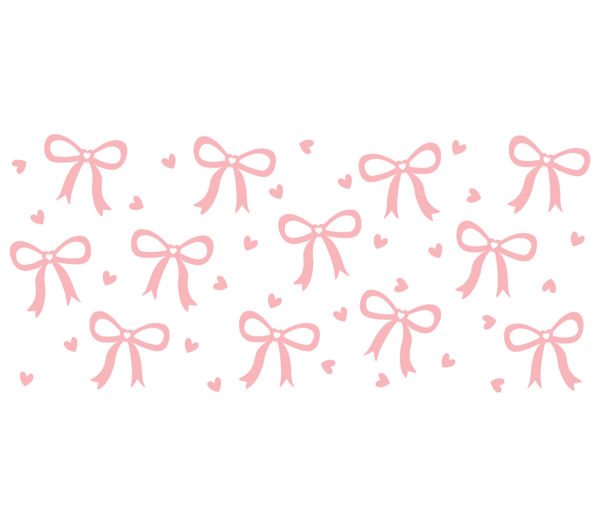 Pink Bow and Heart Pattern Wallpaper, Nursery Room Decor, Cute Wall Art Graphic Print
