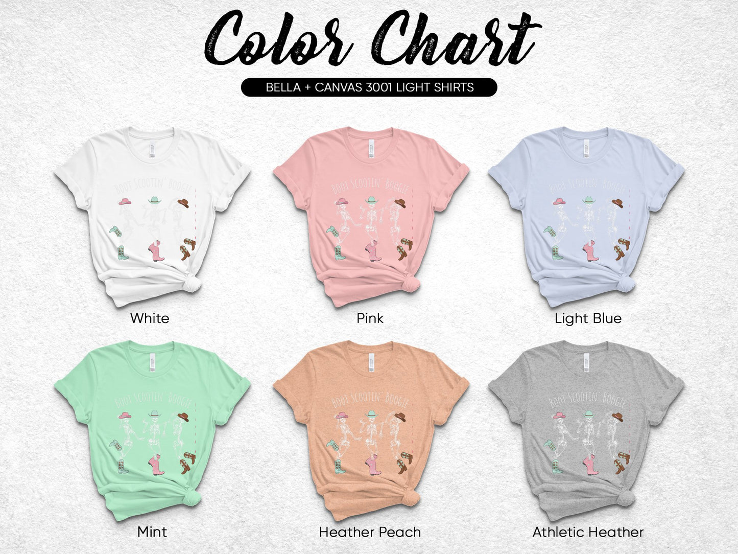 Bella Canvas 3001 Light Color T-Shirts, Women's Yoga Poses Print, Various Colors Available