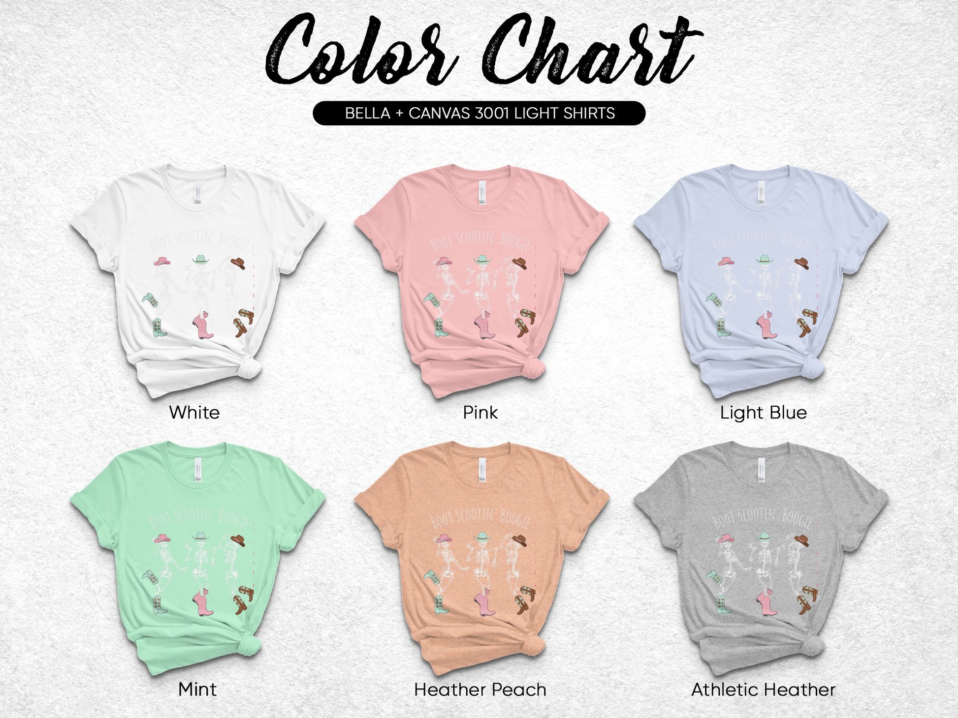 Bella Canvas 3001 Light Color T-Shirts, Women's Yoga Poses Print, Various Colors Available