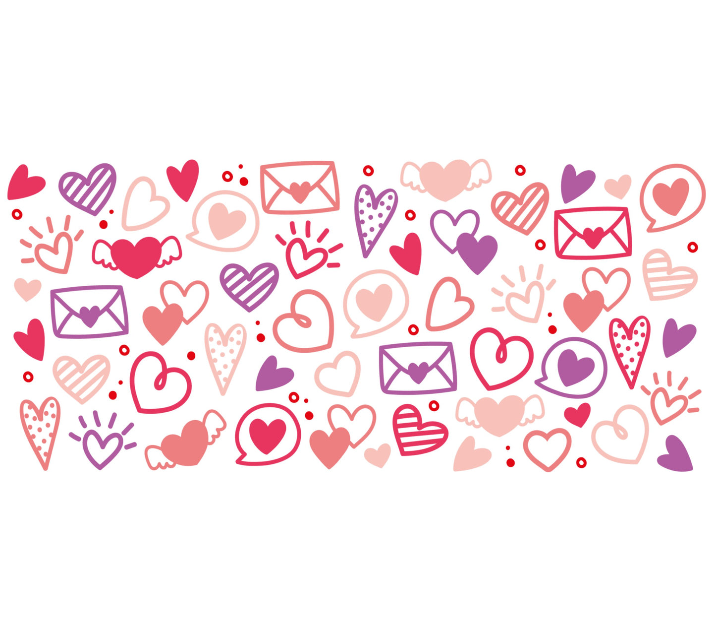 Seamless Love Hearts and Envelopes Pattern, Romantic Valentines Digital Paper, Pink and Red Scrapbook Background, Wedding Crafts Decor