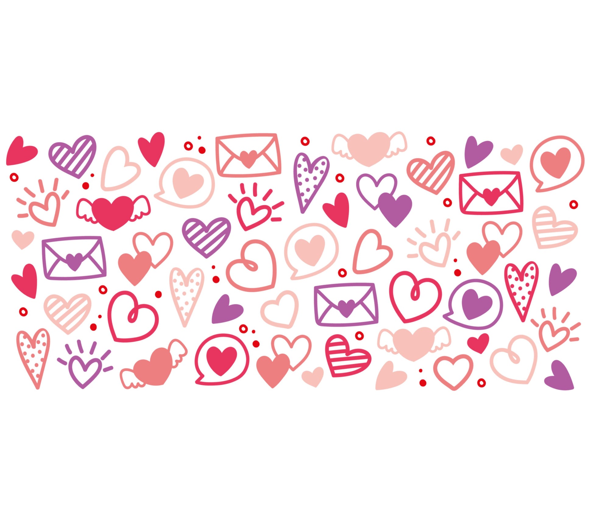 Seamless Love Hearts and Envelopes Pattern, Romantic Valentines Digital Paper, Pink and Red Scrapbook Background, Wedding Crafts Decor