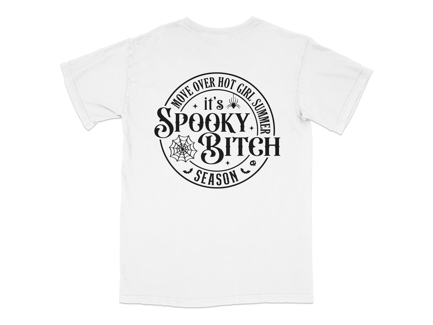 Spooky Bitch Season T-Shirt, Halloween Hot Girl Summer Tee, Witchy Fashion, Gothic Casual Apparel, Women's Fun Party Wear