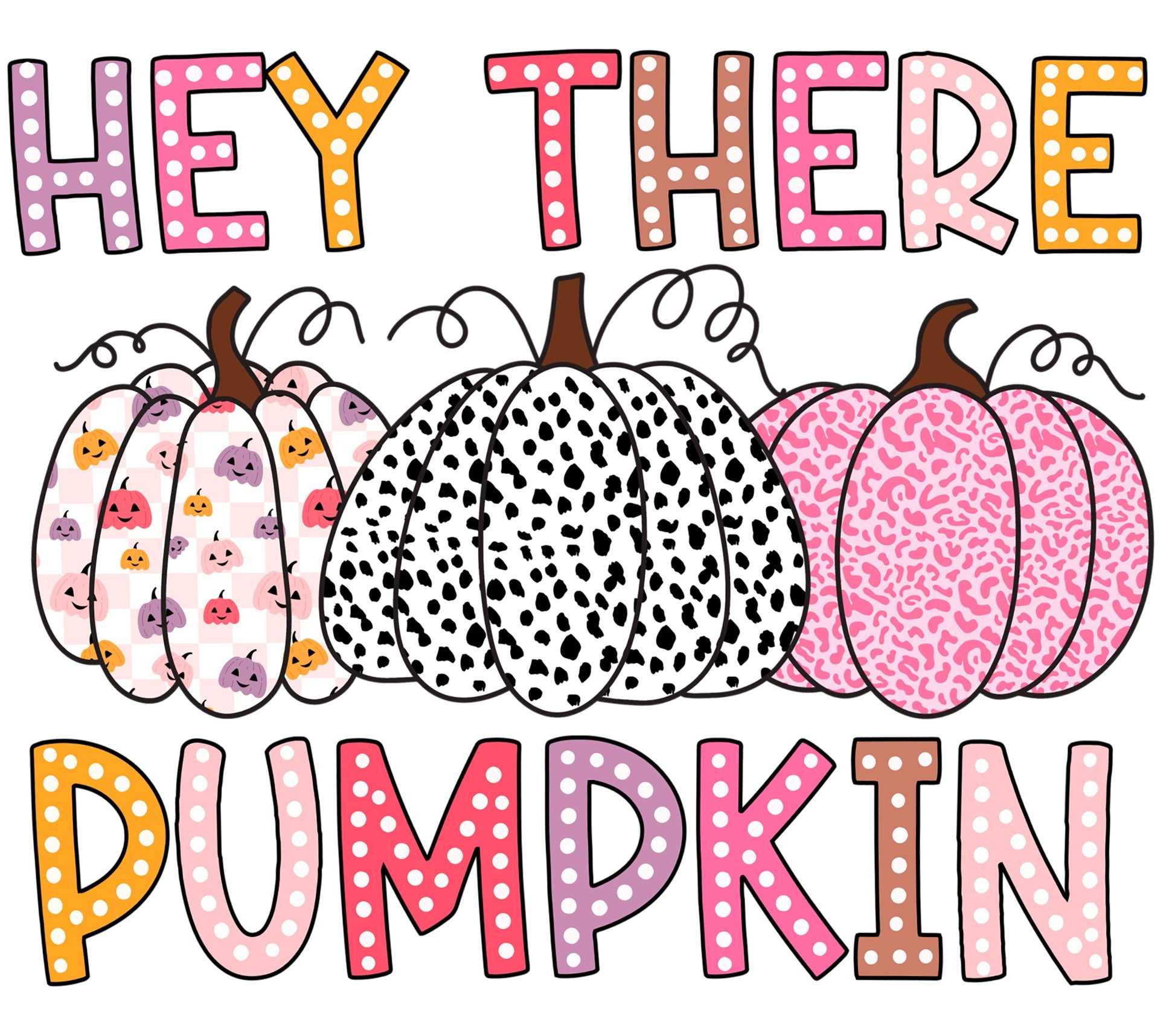 Hey There Pumpkin, Cute Fall Pumpkins Print, Halloween Autumn Thanksgiving Decor, Colorful Wall Art, Digital Download