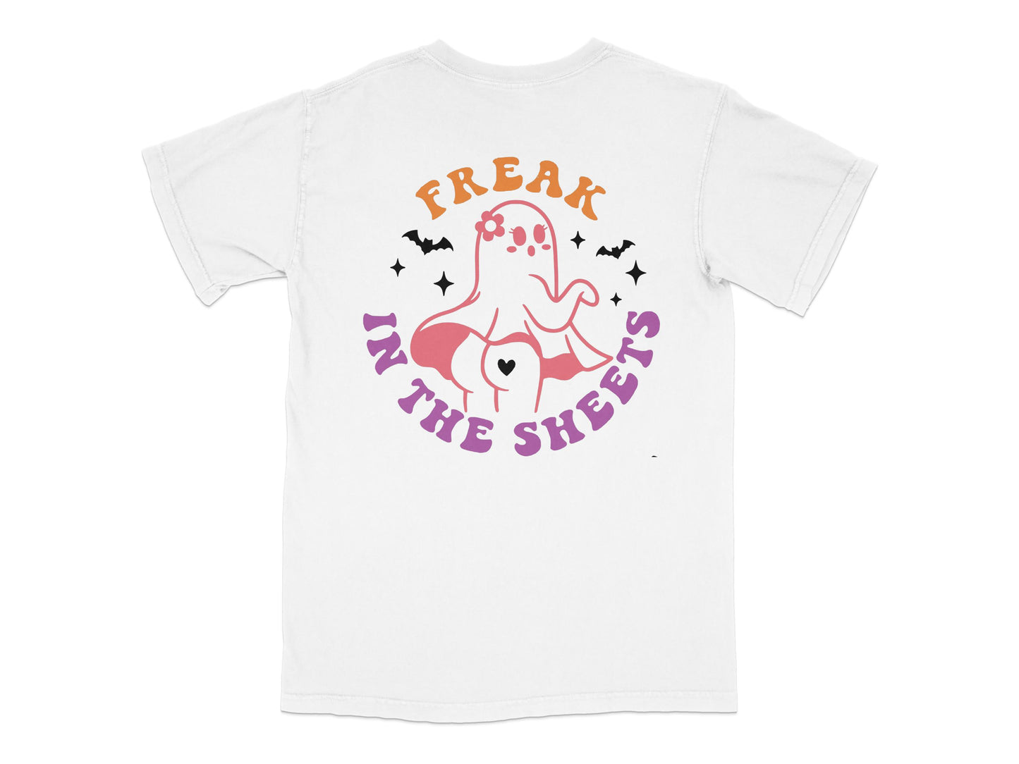 Funny Ghost T-Shirt, Halloween Graphic Tee, Unisex Freak in the Sheets Shirt, Casual Spooky Apparel, Gift Idea for Friends