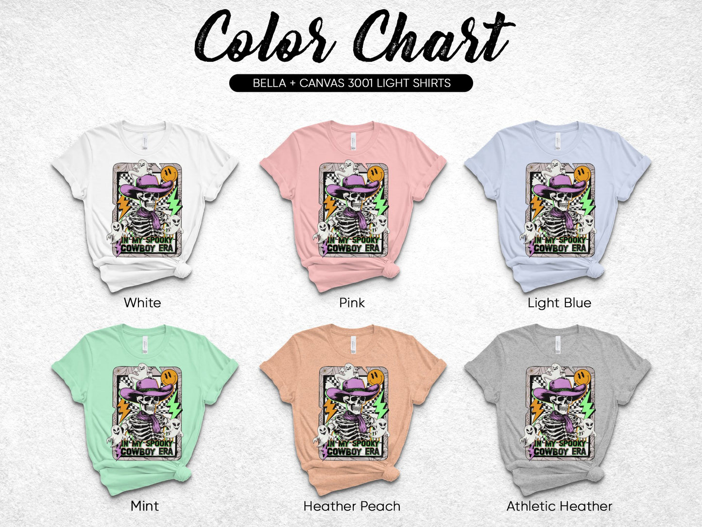 Cowboy Cat Graphic T-Shirt, Bella Canvas 3001, Cute Cat in Hat, Available in White, Pink, Blue, Mint, Heather Peach