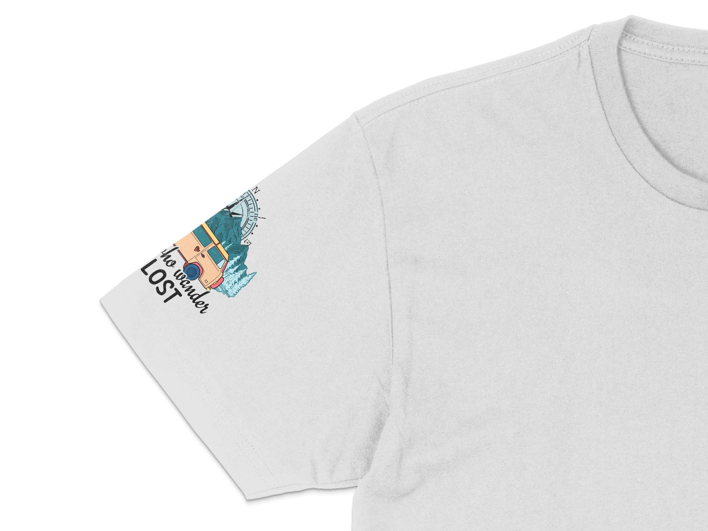 Vintage Lighthouse Graphic T-Shirt, 'Not All Who Wander Are Lost' Tee, Casual White Shirt with Colorful Print, Unisex Top