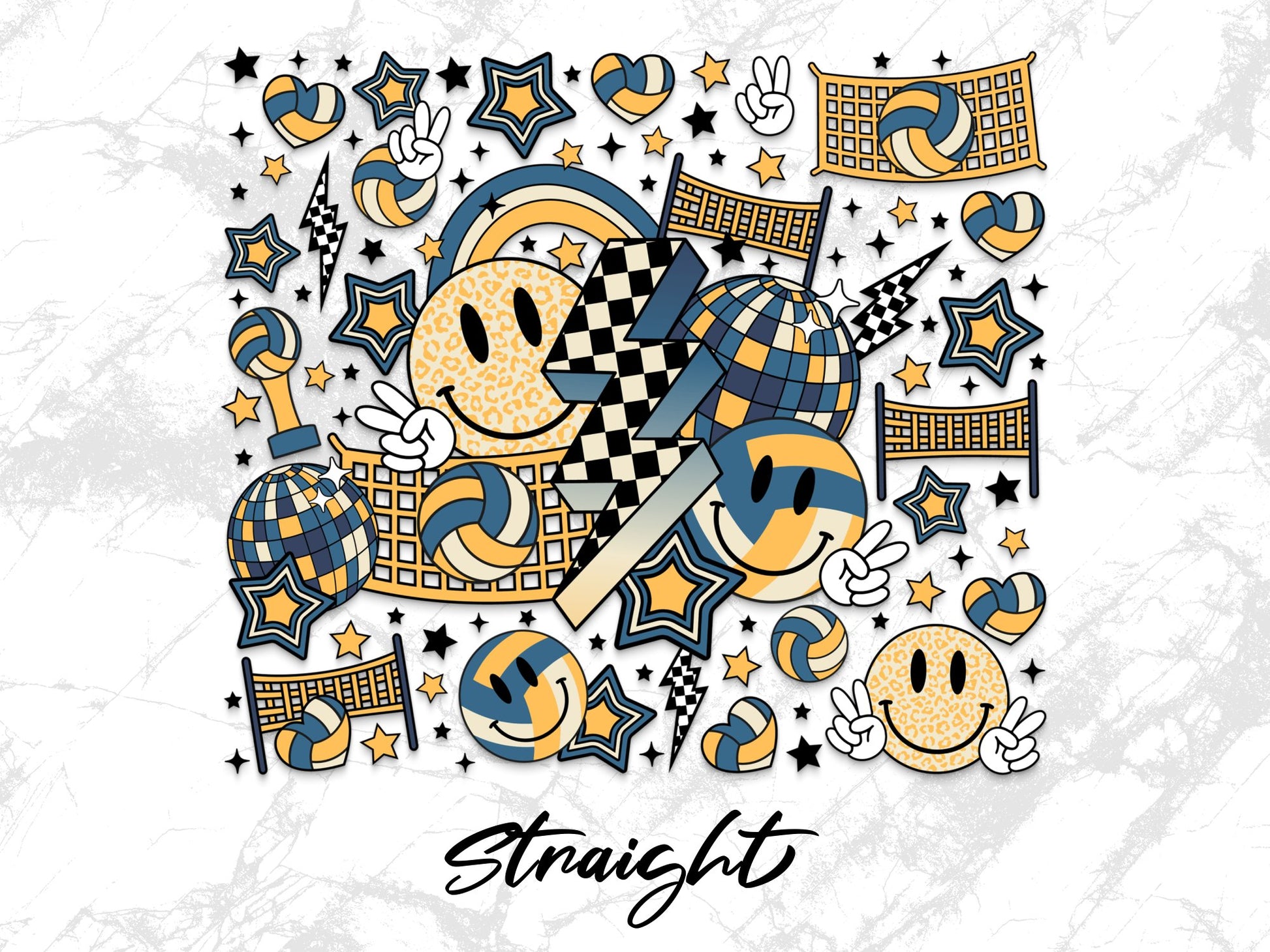 Colorful Abstract Geometric Art Print, Modern Decorative Checkerboard Wall Art, Stars and Moons Design, Trendy Home Decor