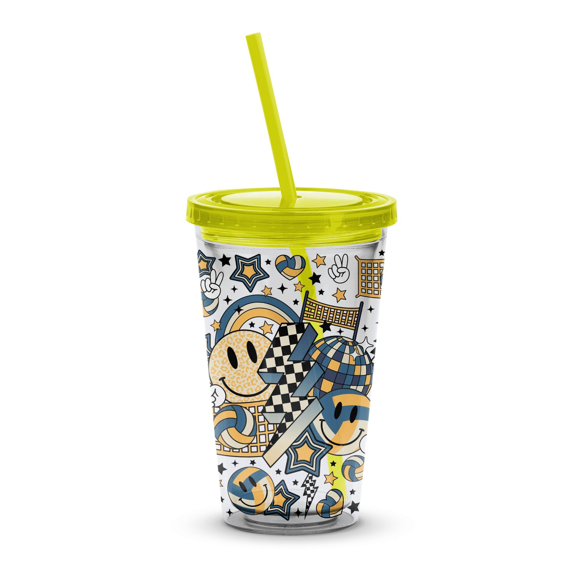Disney Mickey Mouse Tumbler Cup with Straw, Cartoon Graphics Insulated Travel Cup, Gift for Kids and Adults, 16 oz