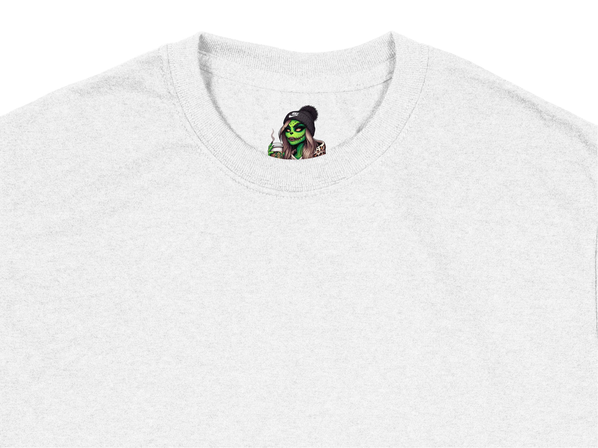 Grey T-Shirt with Unique Witch Graphic, Trendy Halloween Costume Shirt, Unisex Fashion Tee