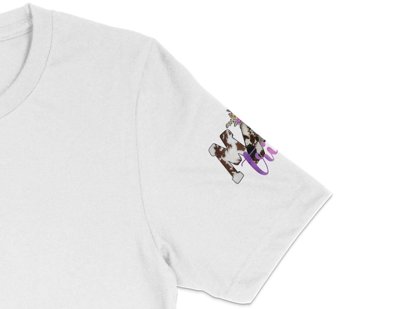 White T-Shirt with Floral Graphic Design, Elegant Casual Woman's Tee, Unique Flower Pattern Top, Stylish Summer Wear