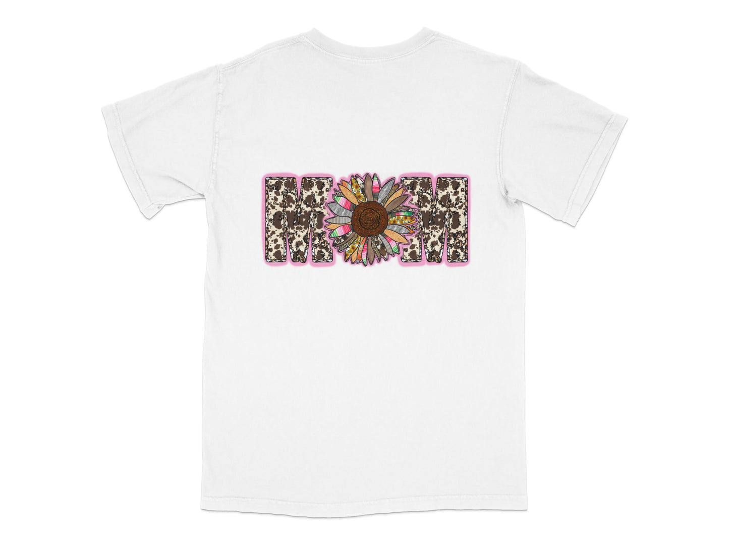 White T-Shirt with Floral Print Design, Colorful Daisy Graphic Tee, Summer Casual Wear for Men and Women
