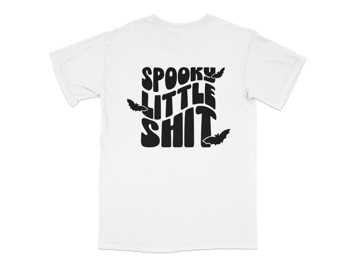 Spooky Little Shirt Halloween Tee Funny Gothic T-Shirt with Bats Graphic Unisex Adult Casual Style