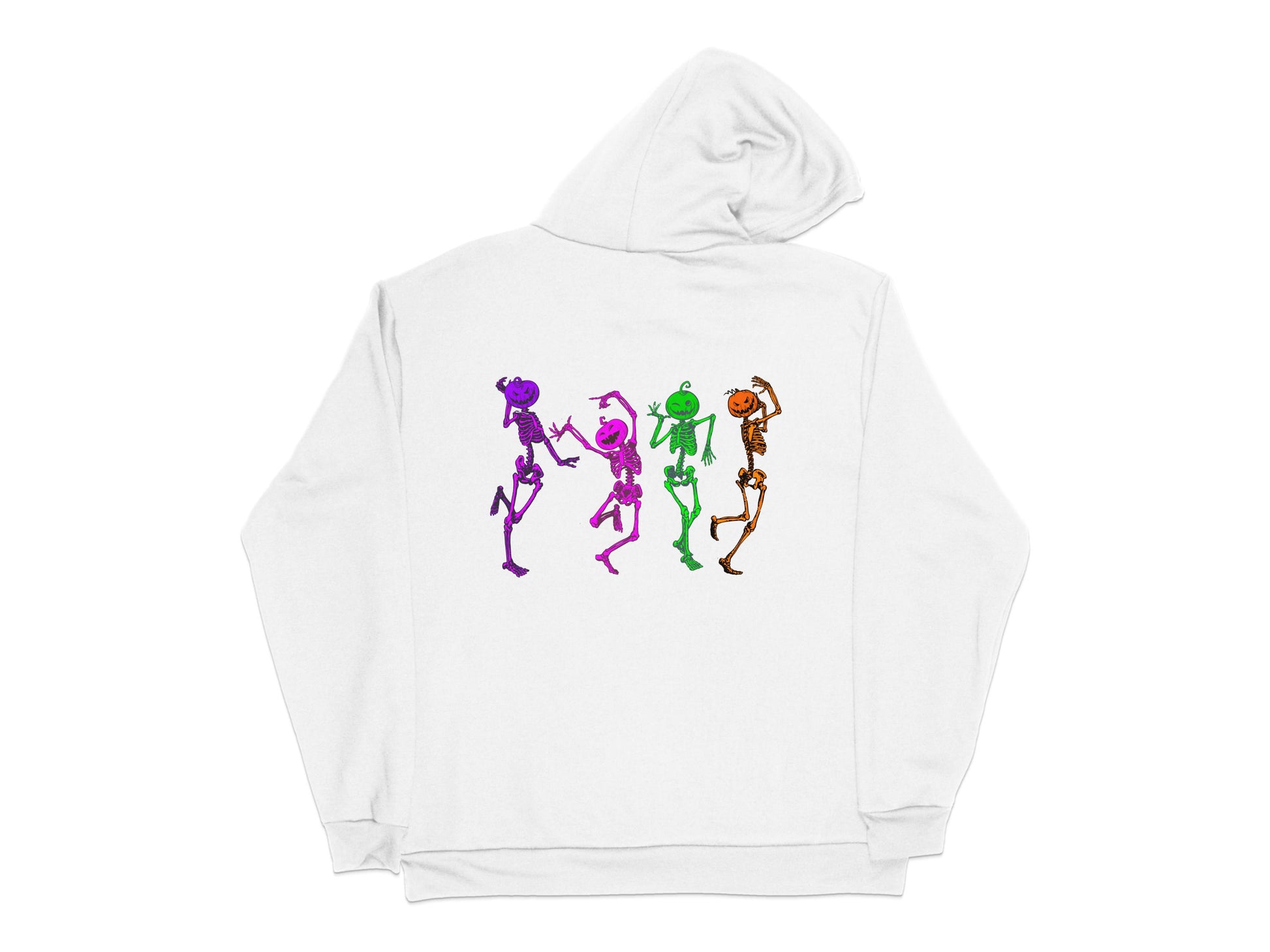 Colorful Robot Dance Line Art Hoodie, Unisex White Sweatshirt, Unique Graphic Print Pullover