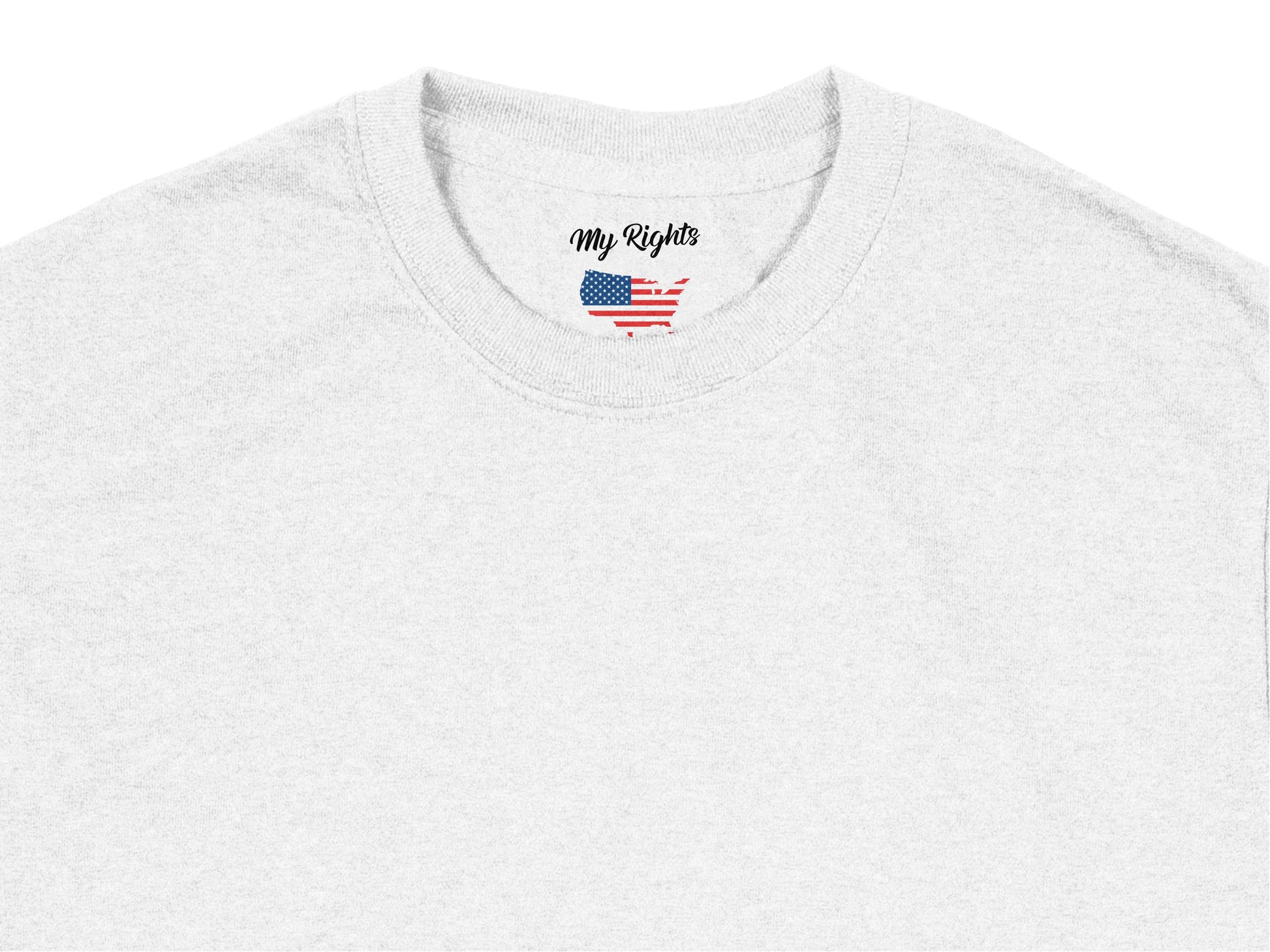 White T-Shirt with Patriotic 'My Rights' American Flag Print, Unisex Cotton Tee, Casual Apparel