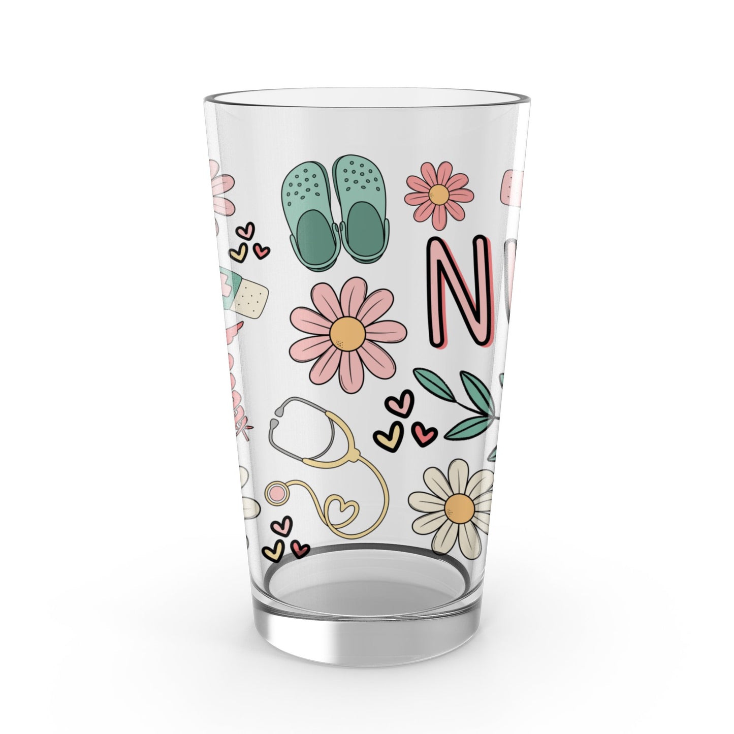 Personalized Nursing Tumbler, Medical Staff Gift, Custom Nurse Cup with Flowers and Stethoscope Design