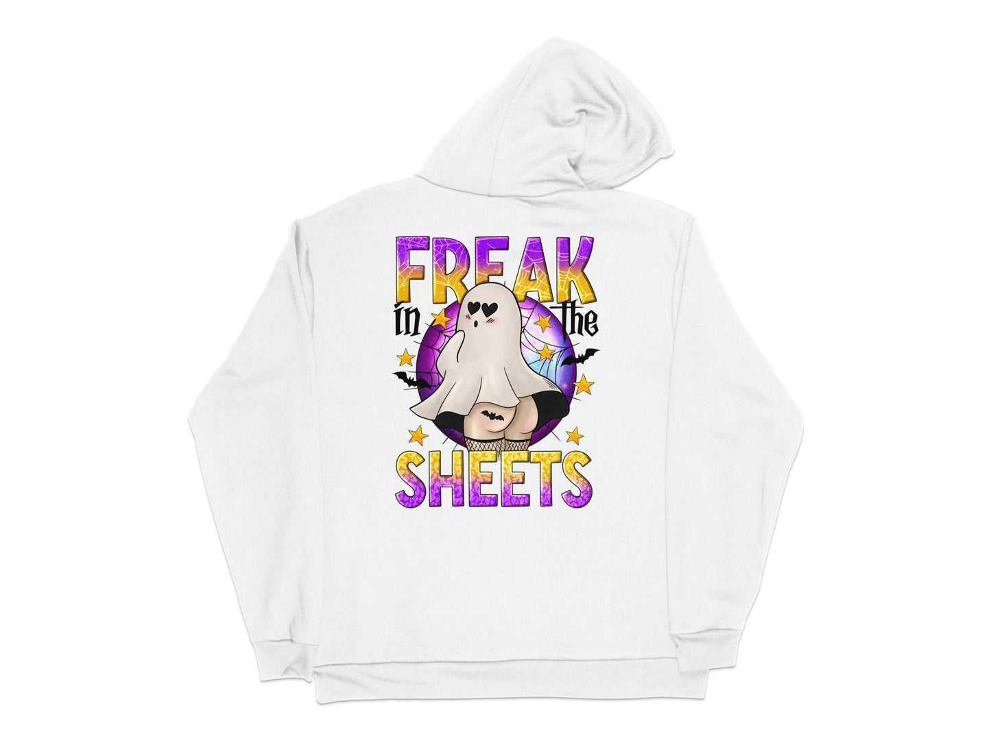 Funny Sloth Hoodie, Freak in the Sheets Graphic, Unisex White Sweatshirt, Casual Hipster Clothing, Gift Idea