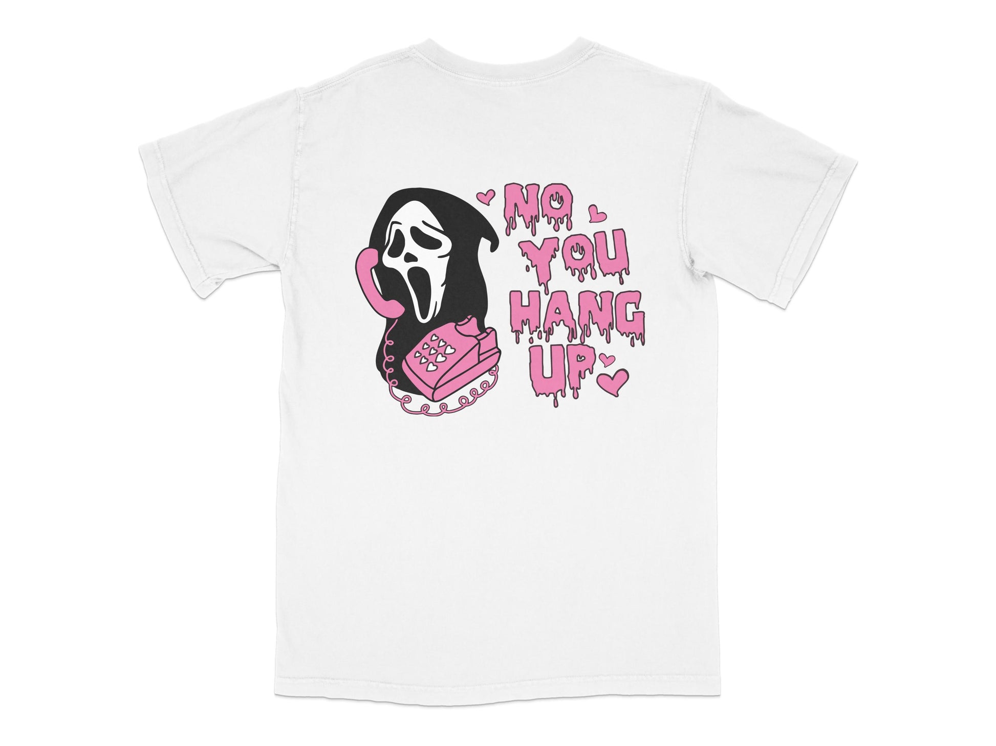 Ghost Cartoon Graphic T-Shirt, Cute Pink Donut, Funny Quote, Casual White Tee for Teens and Adults