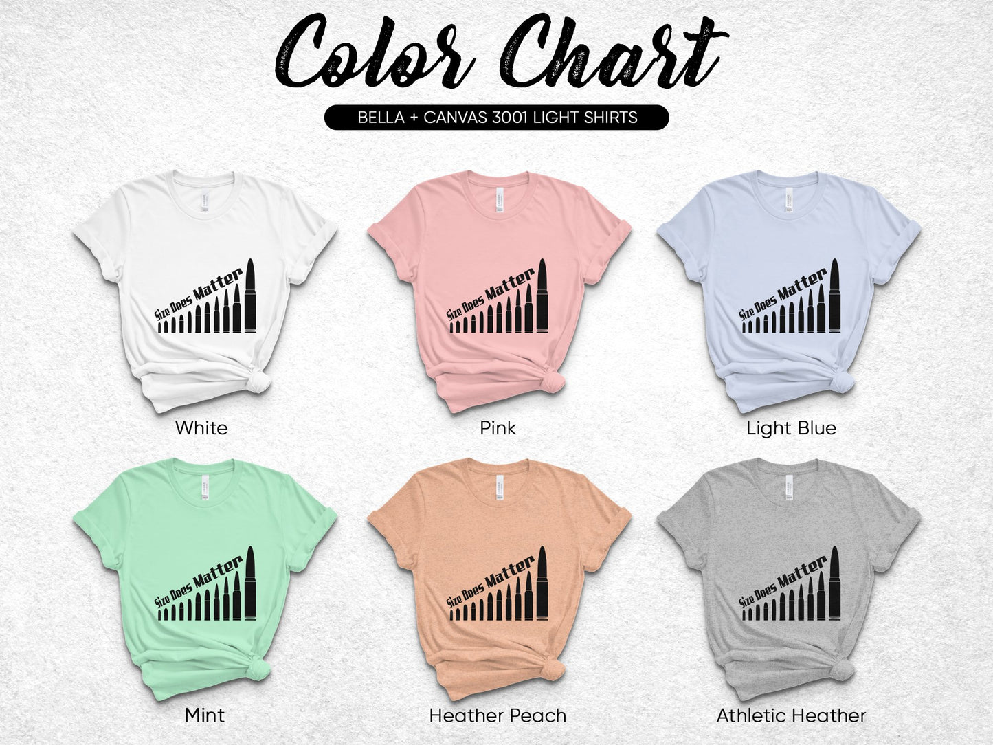 Color Chart T-Shirts Bella + Canvas 3001 Unisex Cotton Tee Variety Pack