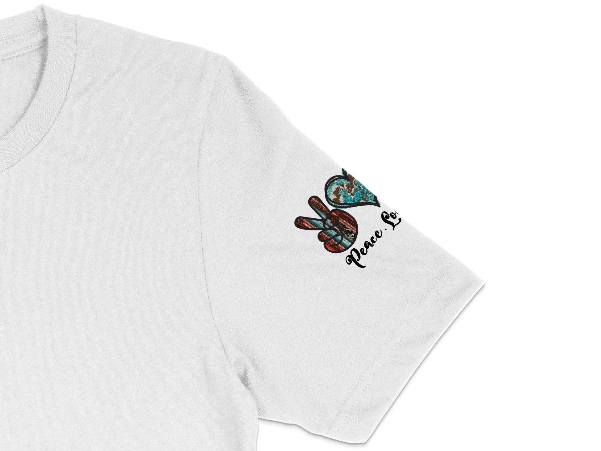 White T-Shirt with Embroidered Peace Bee Design, Casual Fashion Apparel, Unisex Graphic Tee