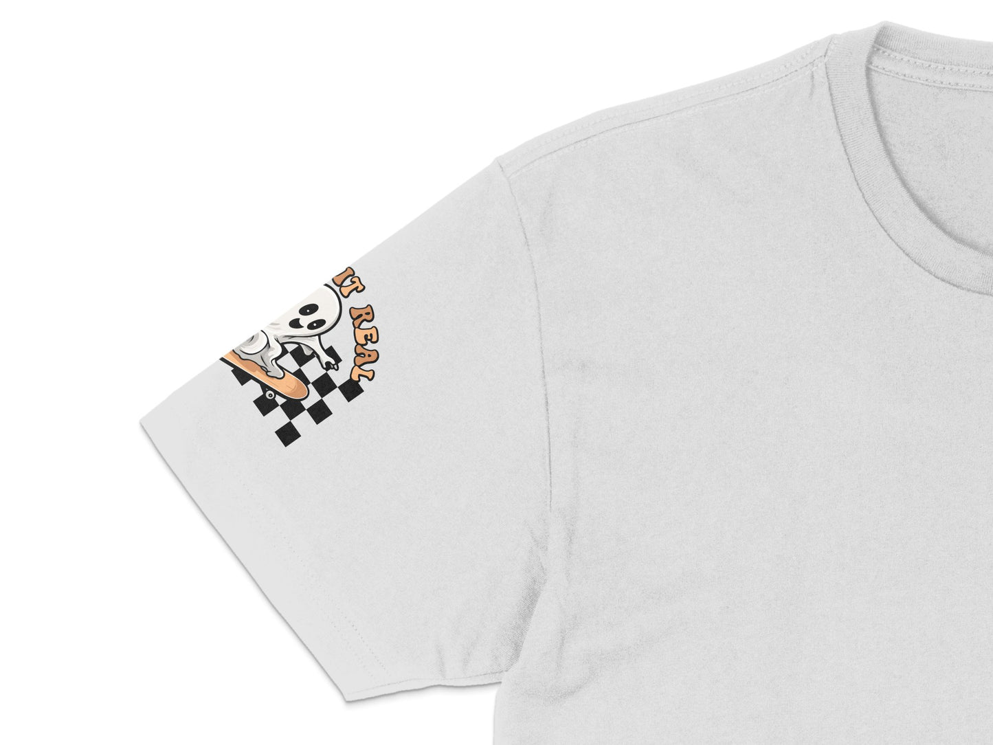 Cute Skeleton Graphic T-Shirt, Funny Halloween Tee, Unisex Casual White Shirt, Trendy Fall Apparel