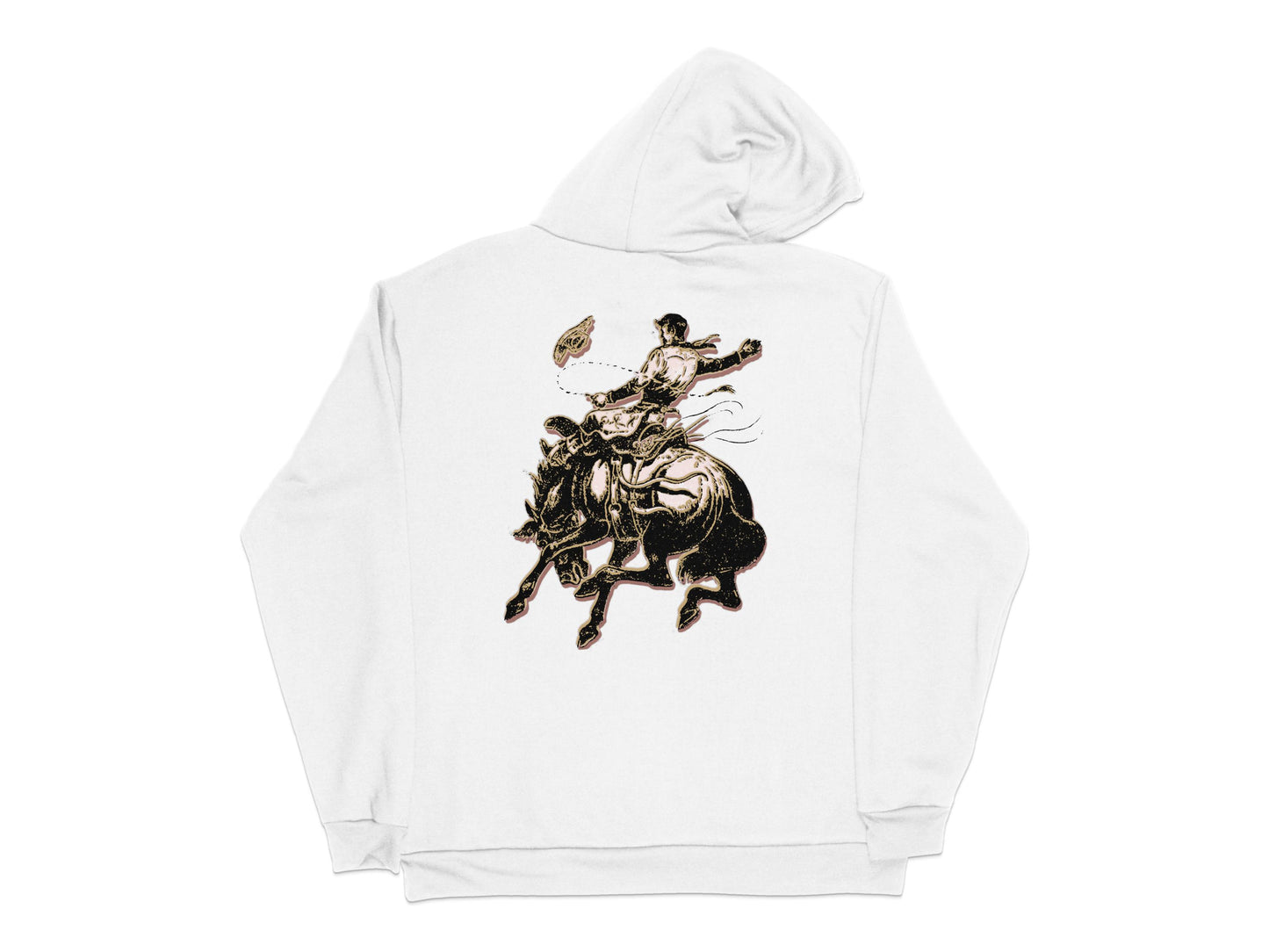 Vintage Cowboy Graphic Hoodie, Western Style Rider Print, Unisex Casual Pullover Sweatshirt