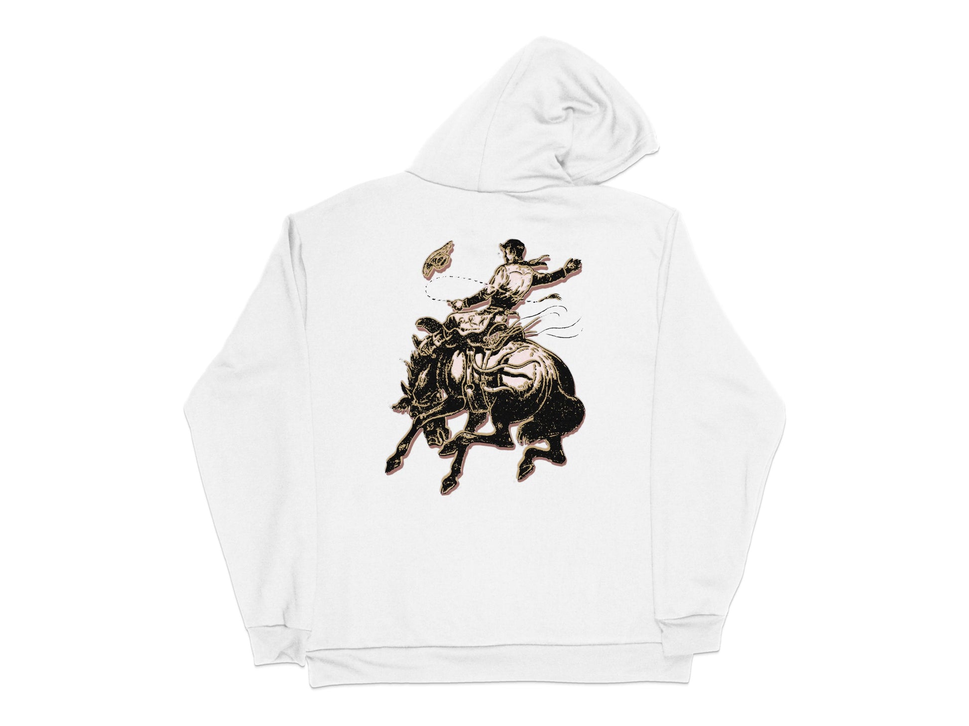 Vintage Cowboy Graphic Hoodie, Western Style Rider Print, Unisex Casual Pullover Sweatshirt