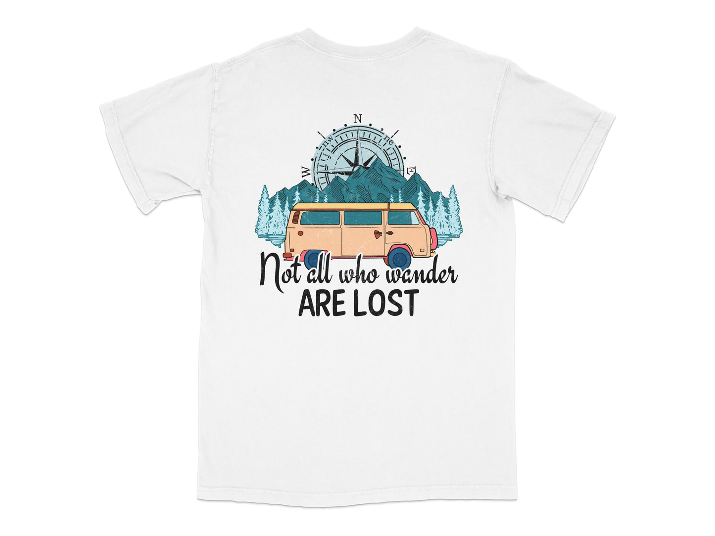 Vintage Van Graphic T-Shirt Adventure Travel Quote Compass Design Unisex Tee