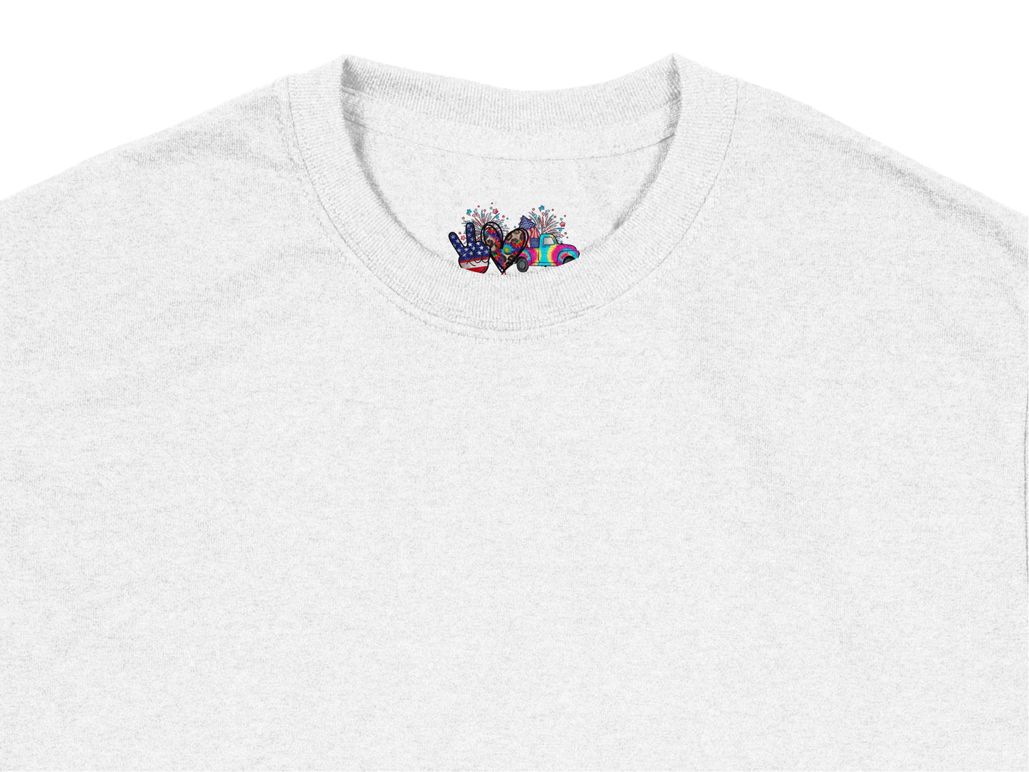 White T-Shirt with Colorful Embroidered Love Design, Casual Unisex Tee, Trendy Summer Fashion Top, Gift Idea for Her and Him